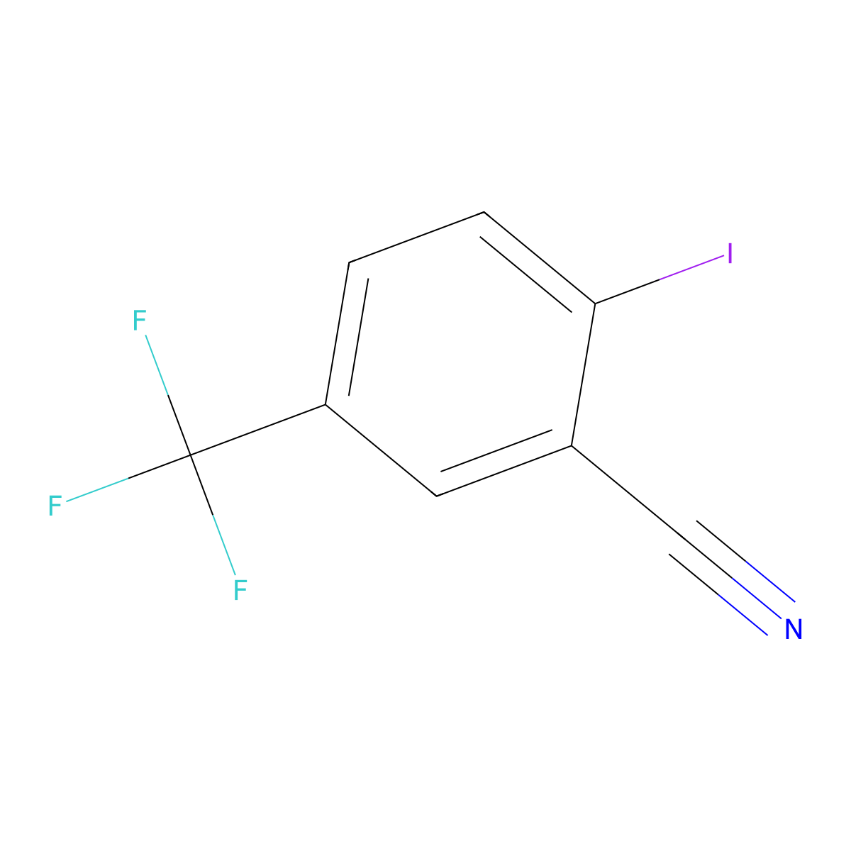 2-Iodo-5-(trifluoromethyl)benzonitrile molecular structure, CAS 868166-20-5
