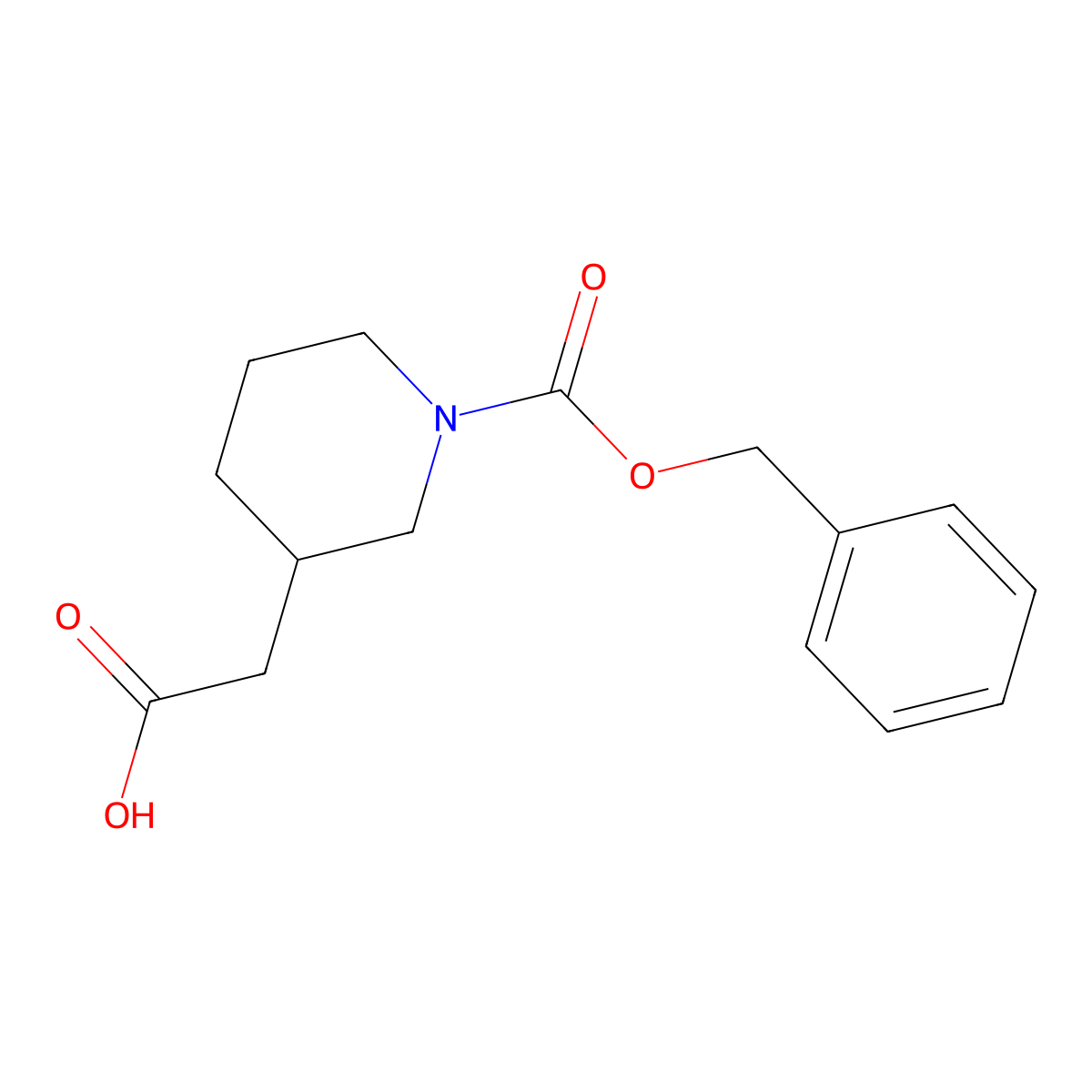 N-Cbz-3-piperidineacetic acid molecular structure, CAS 86827-10-3