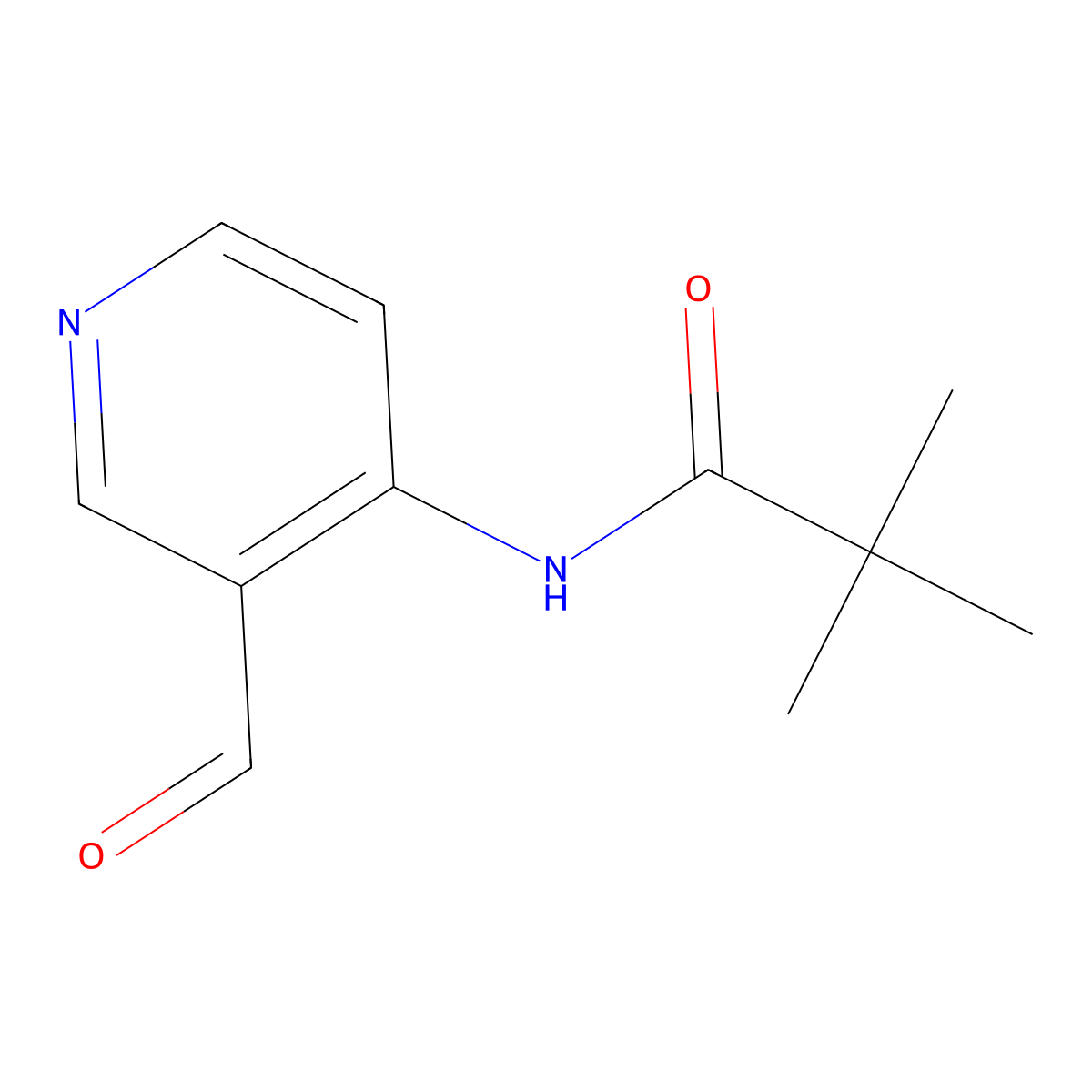 N-(3-formylpyridin-4-yl)-2,2-dimethylpropanamide molecular structure, CAS 86847-71-4