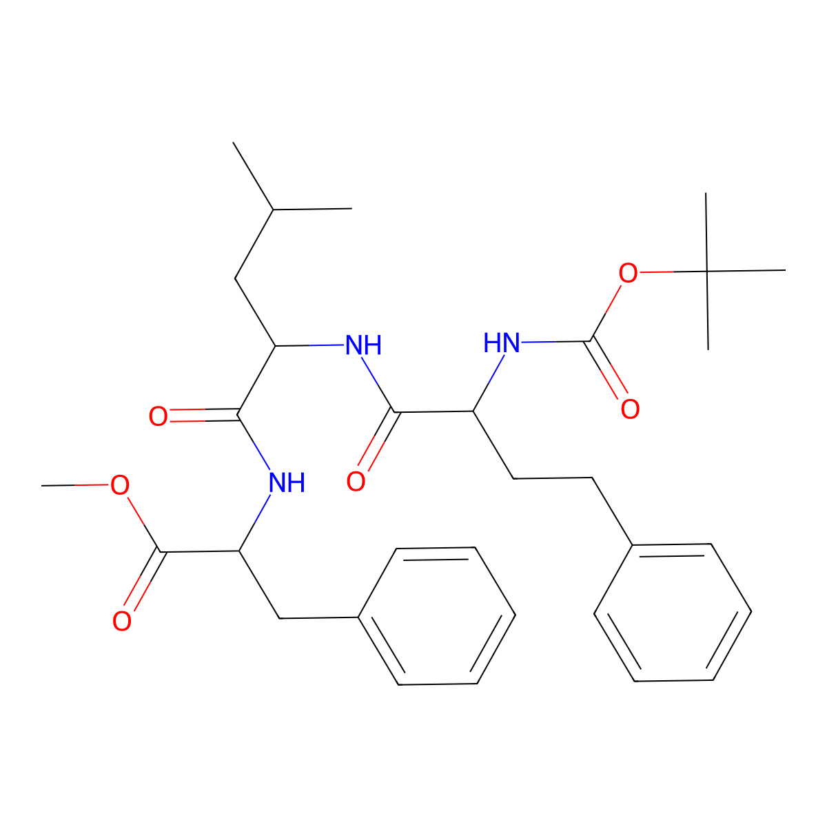 (6S,9S,12S)-Methyl 12-benzyl-9-isobutyl-2,2-dimethyl-4,7,10-trioxo-6-phenethyl-3-oxa-5,8,11-triazatridecan-13-oate molecular structure, CAS 868539-96-2