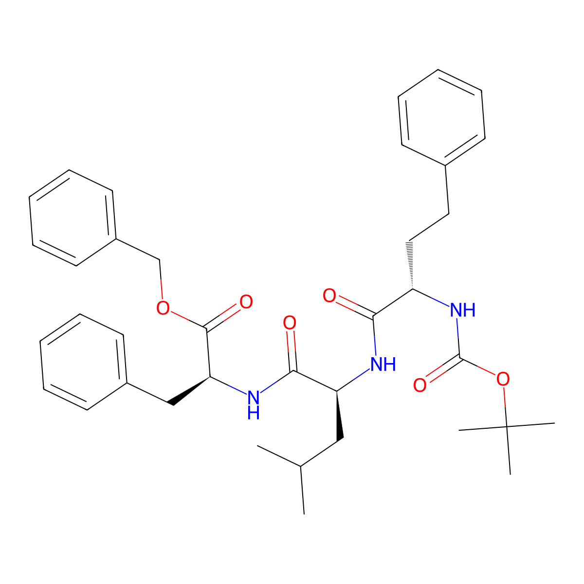 L-phenylalanine,(alphaS)-alpha-(((1,1-dimethylethoxy)carbonyl)amino)benzenebutanoyl-L-leucyl-,phenylmethylester molecular structure, CAS 868540-15-2