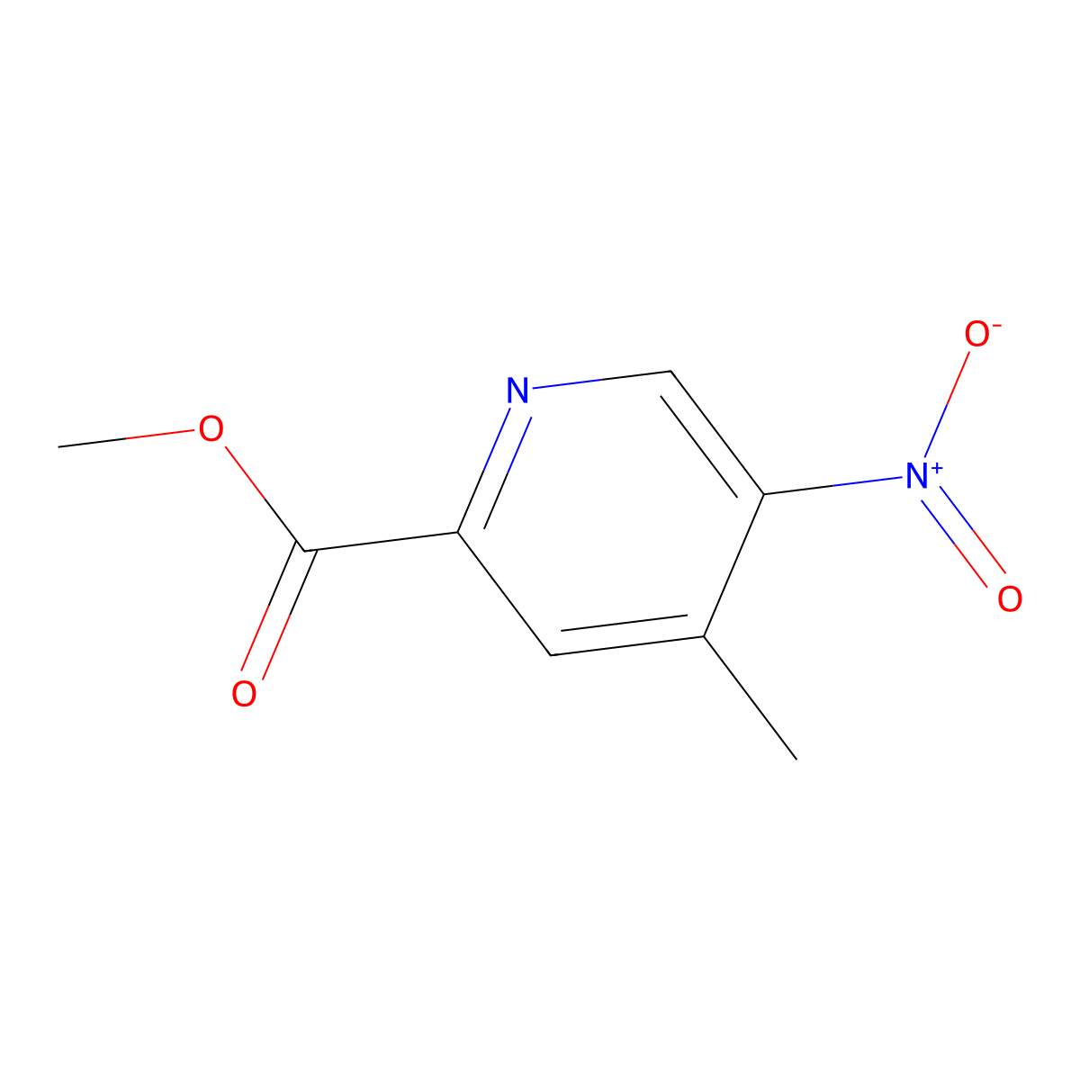 Methyl 4-methyl-5-nitropyridine-2-carboxylate molecular structure, CAS 868551-30-8