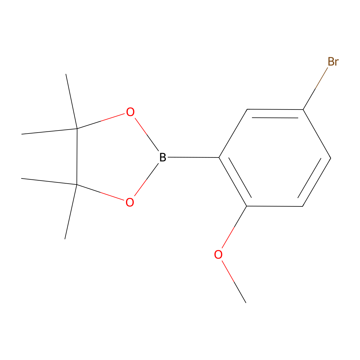 2-(5-Bromo-2-methoxyphenyl)-4,4,5,5-tetramethyl-1,3,2-dioxaborolane molecular structure, CAS 868629-78-1