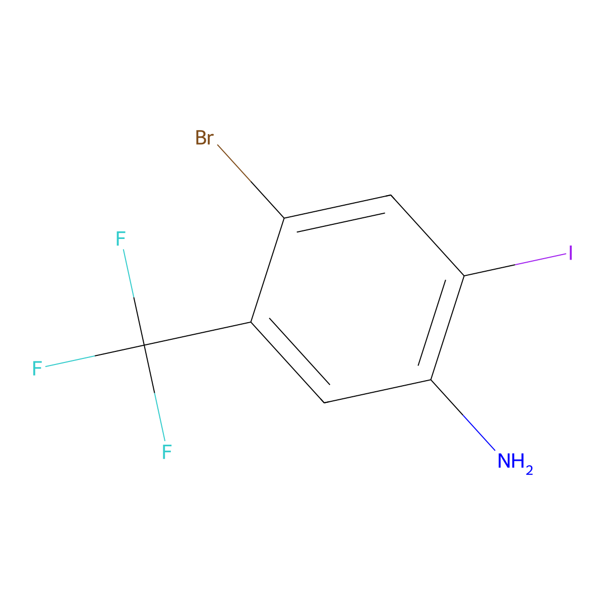 4-Bromo-2-iodo-5-(trifluoromethyl)aniline molecular structure, CAS 868692-81-3