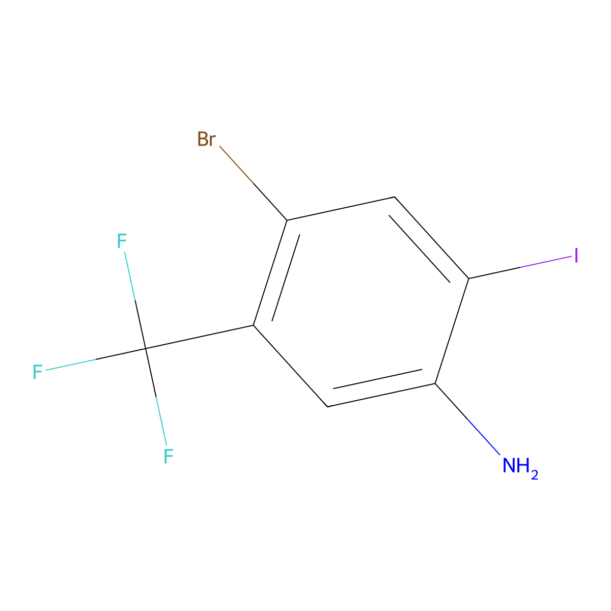 4-Bromo-2-iodo-5-(trifluoromethyl)aniline molecular structure, CAS 868692-81-3