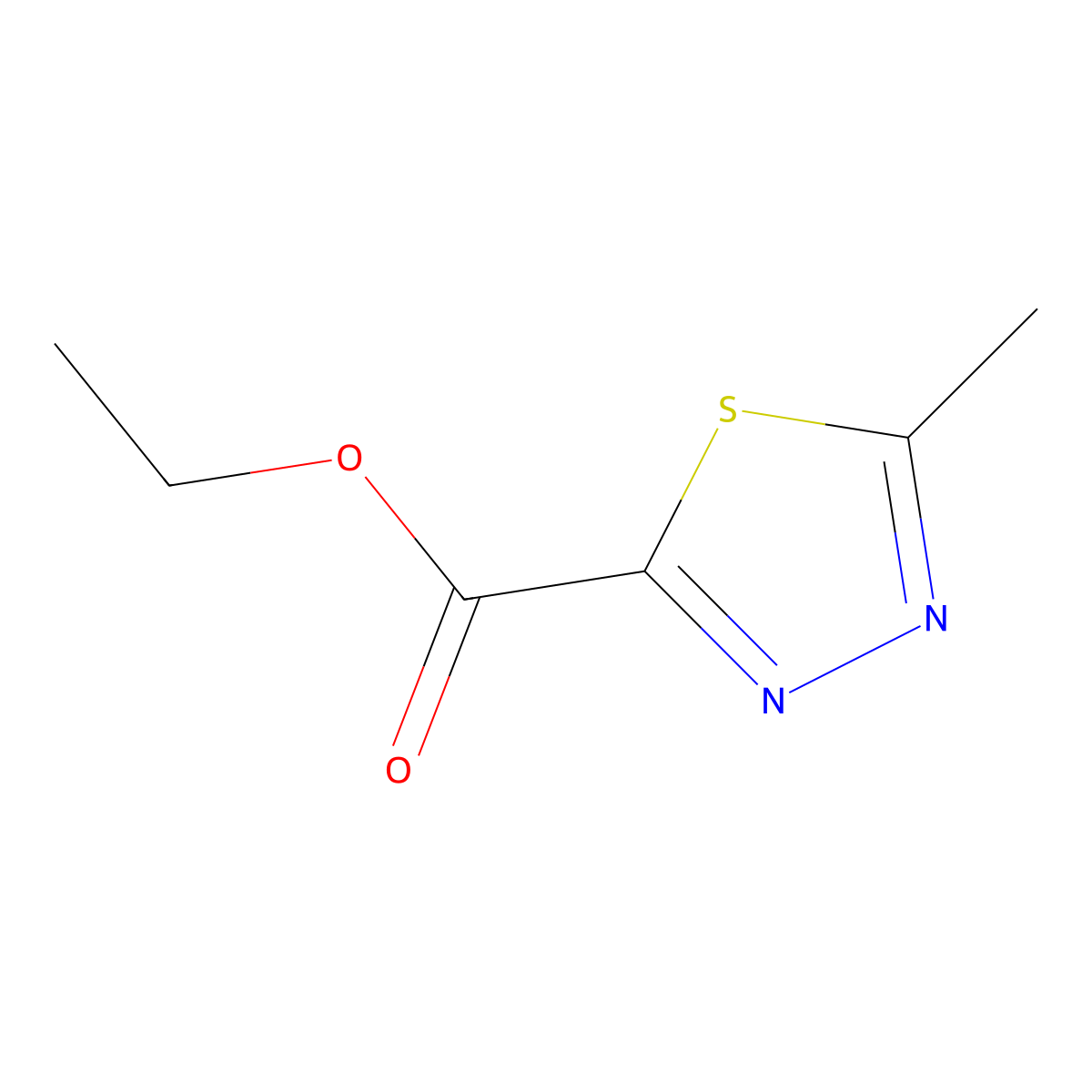Ethyl 5-methyl-1,3,4-thiadiazole-2-carboxylate molecular structure, CAS 869108-50-9