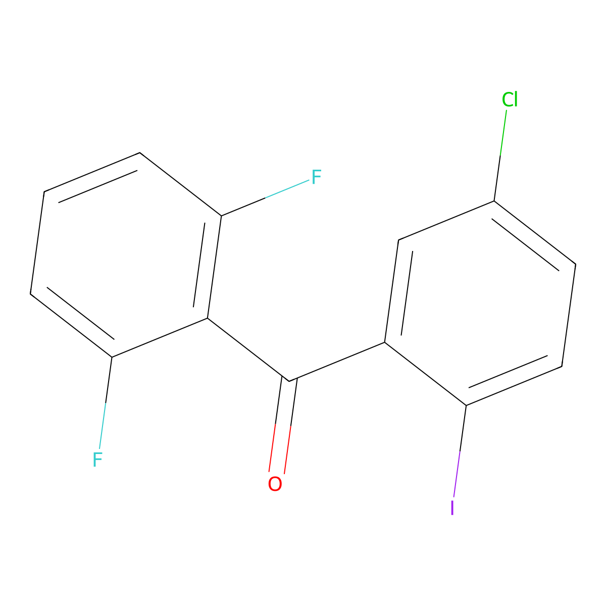 (5-Chloro-2-iodophenyl)(2,6-difluorophenyl)methanone molecular structure, CAS 869365-97-9