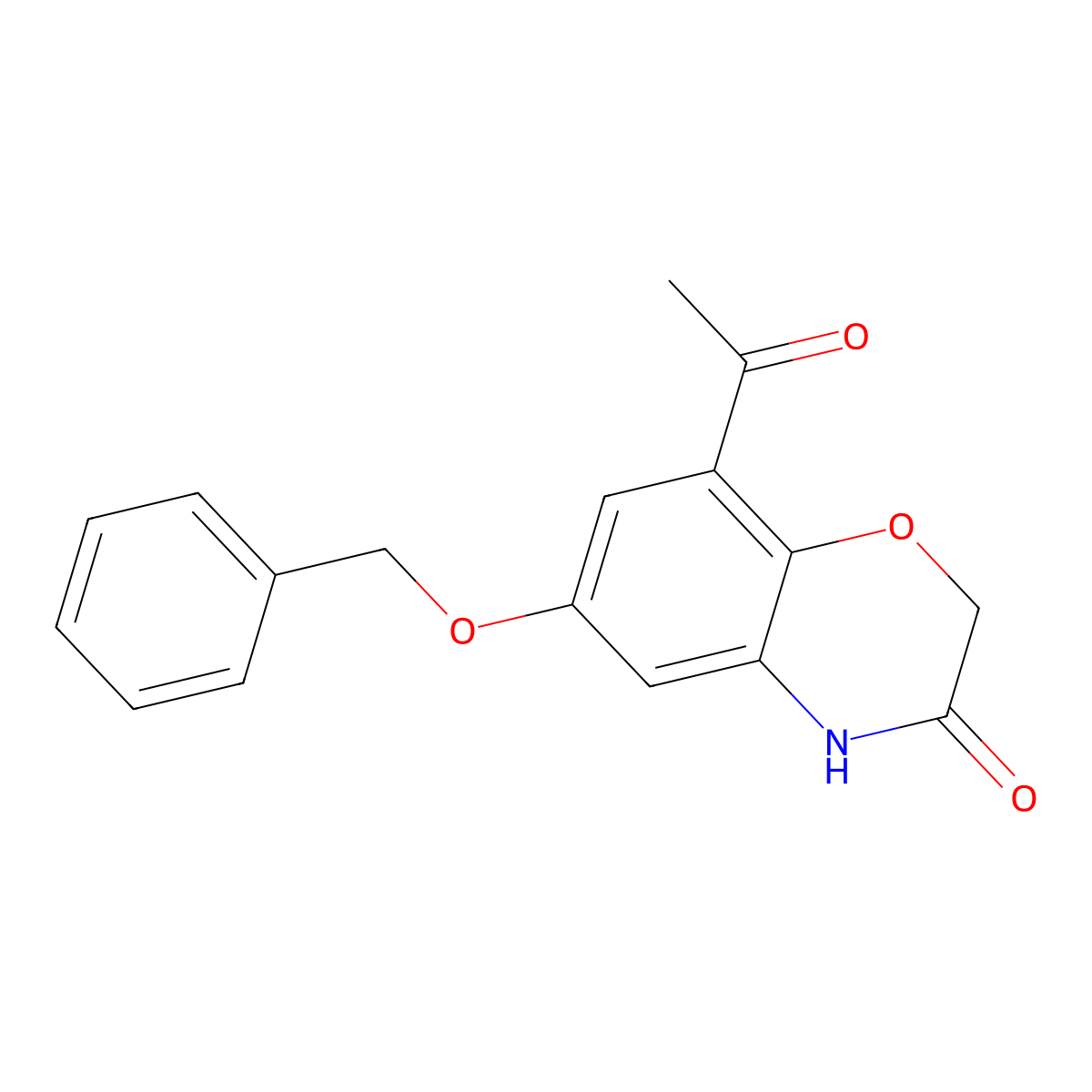 8-Acetyl-6-(benzyloxy)-2H-1,4-benzoxazin-3(4H)-one molecular structure, CAS 869478-09-1