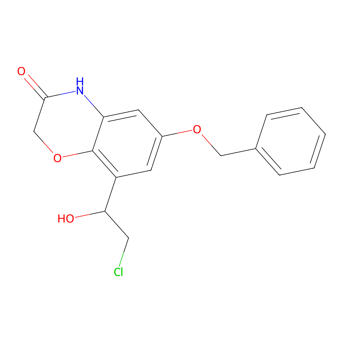 8-((1R)-2-Chloro-1-hydroxyethyl)-6-(phenylmethoxy)-2H-1,4-benzoxazin-3(4H)-one molecular structure, CAS 869478-11-5