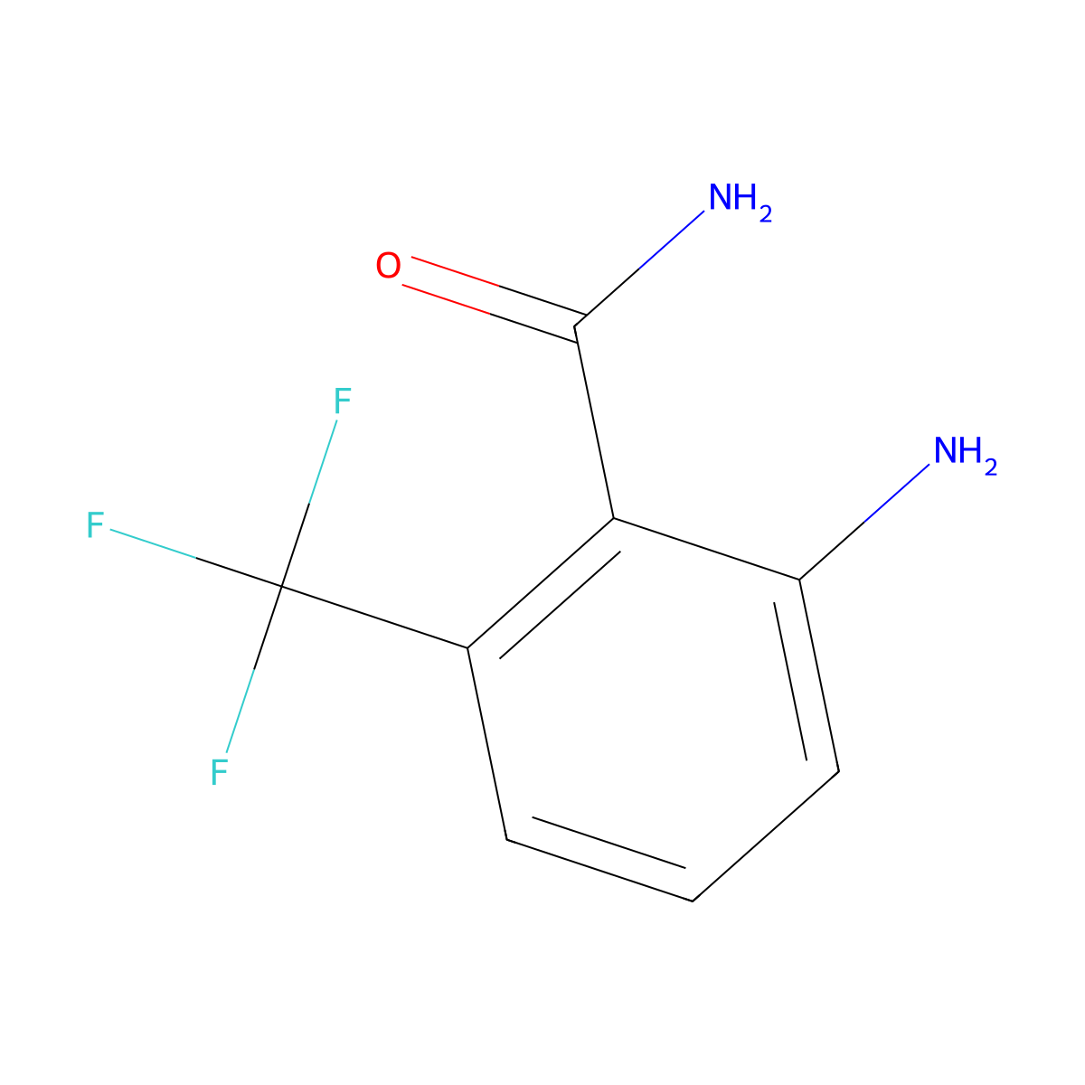 2-Amino-6-(trifluoromethyl)benzamide molecular structure, CAS 869936-81-2