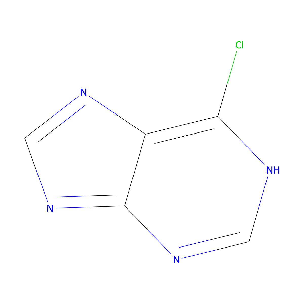 6-chloro-1H-purine molecular structure, CAS 87-42-3