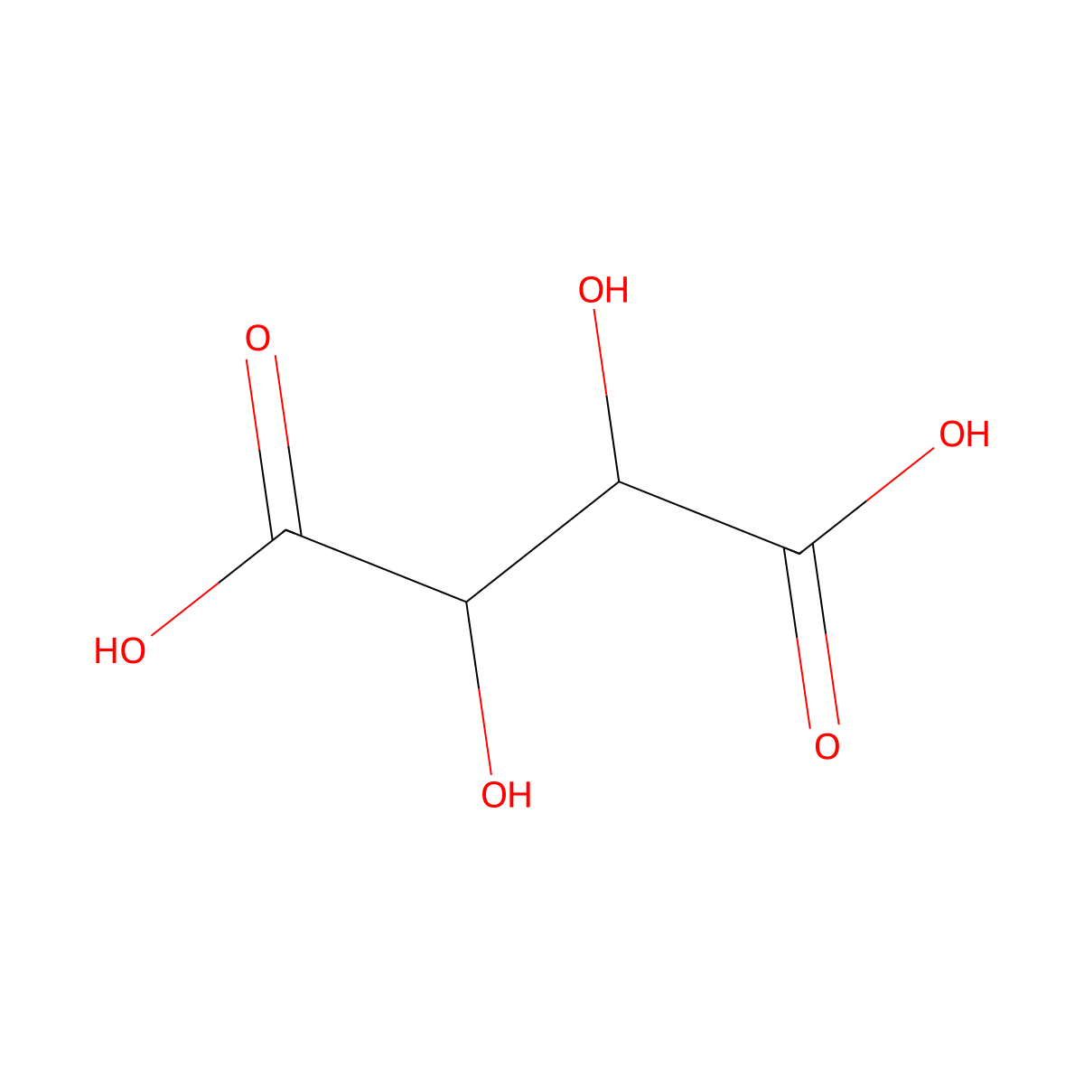 L-Tartaric acid molecular structure, CAS 87-69-4