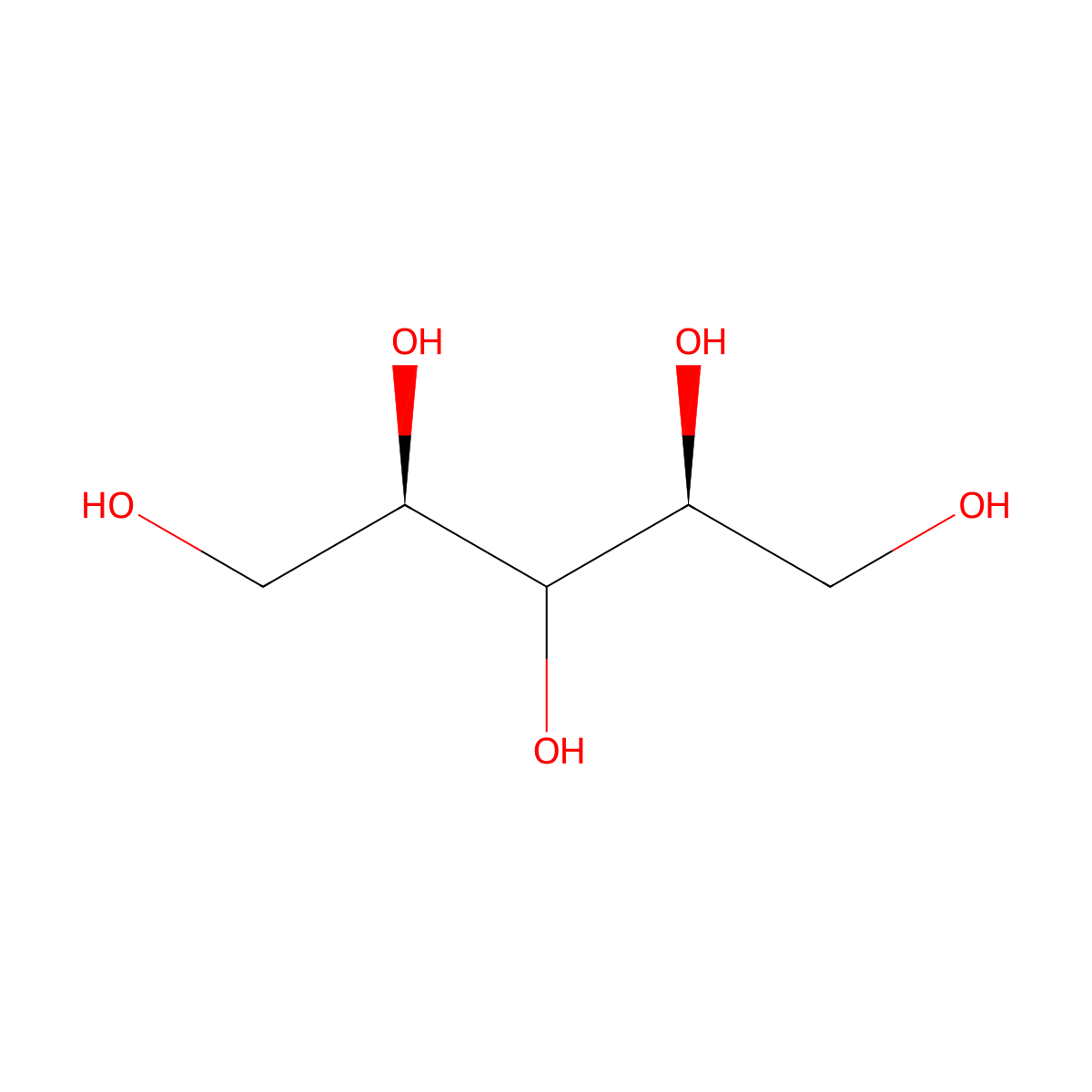 (2S,4R)-Pentane-1,2,3,4,5-Pentol molecular structure, CAS 87-99-0