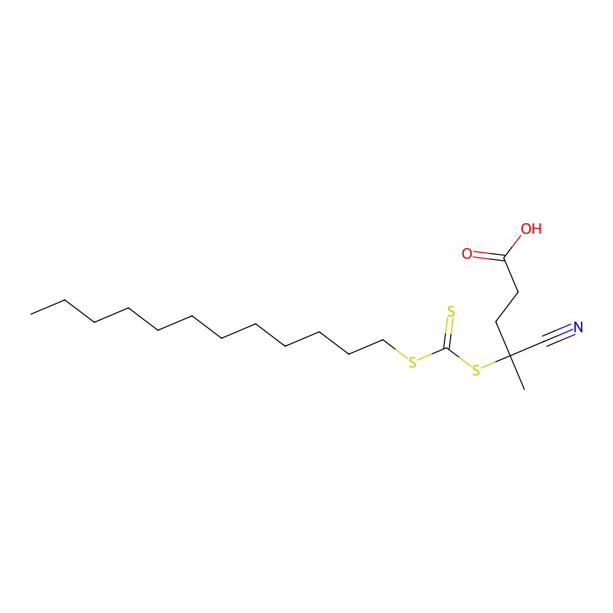 4-Cyano-4-(dodecylsulfanylthiocarbonyl)sulfanylpentanoic acid molecular structure, CAS 870196-80-8