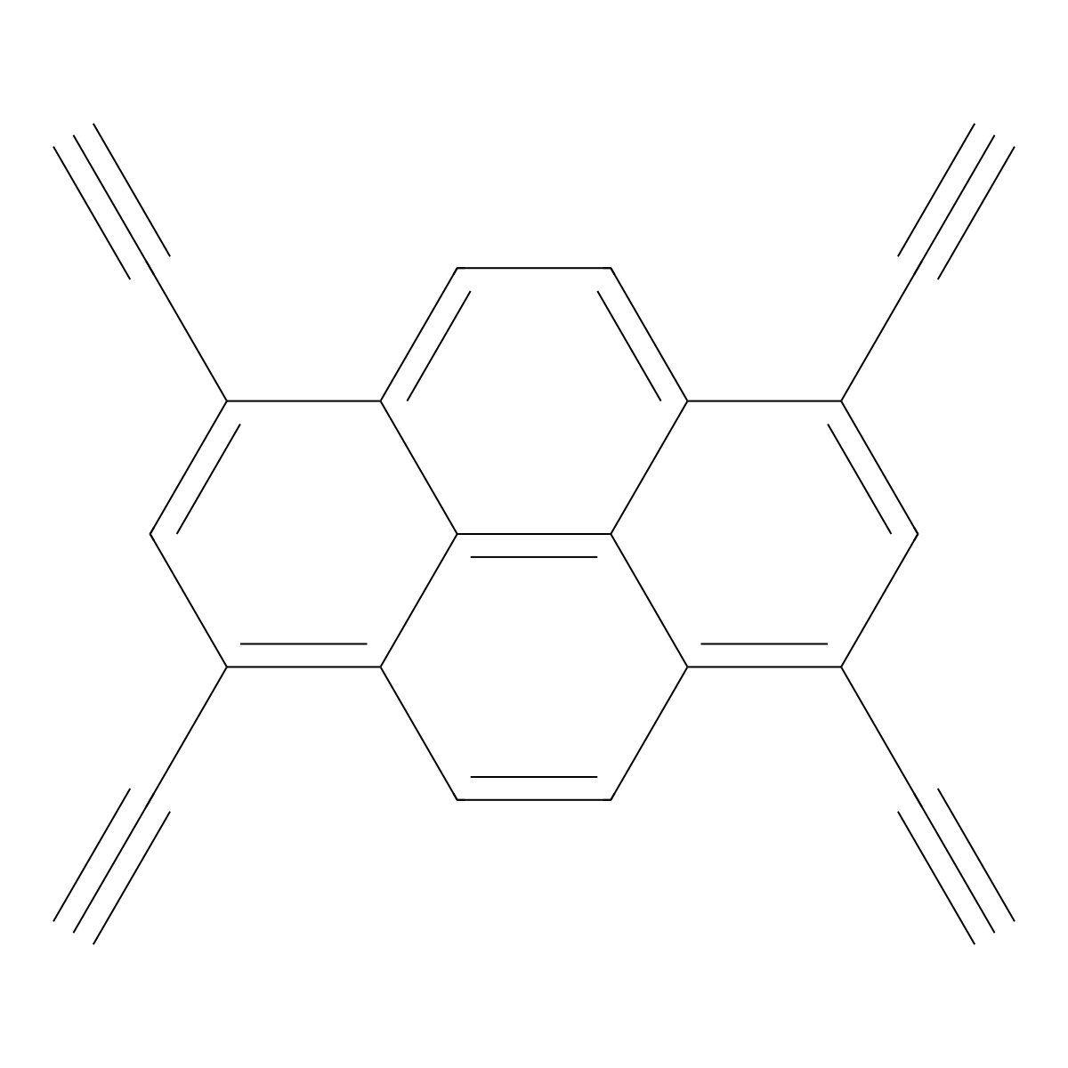 Pyrene, 1,3,6,8-tetraethynyl- molecular structure, CAS 870259-02-2
