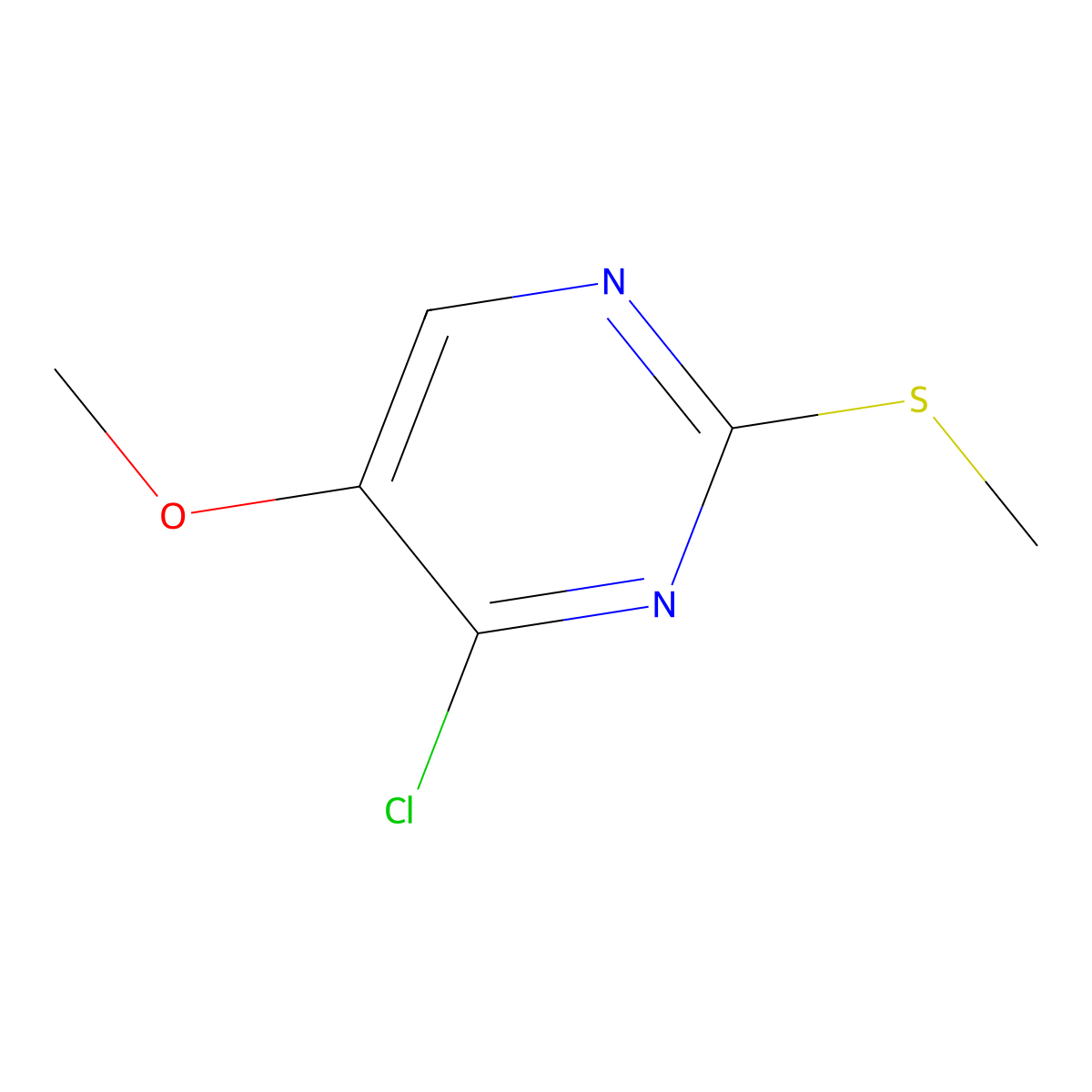 4-Chloro-5-methoxy-2-(methylsulfanyl)pyrimidine molecular structure, CAS 87026-45-7