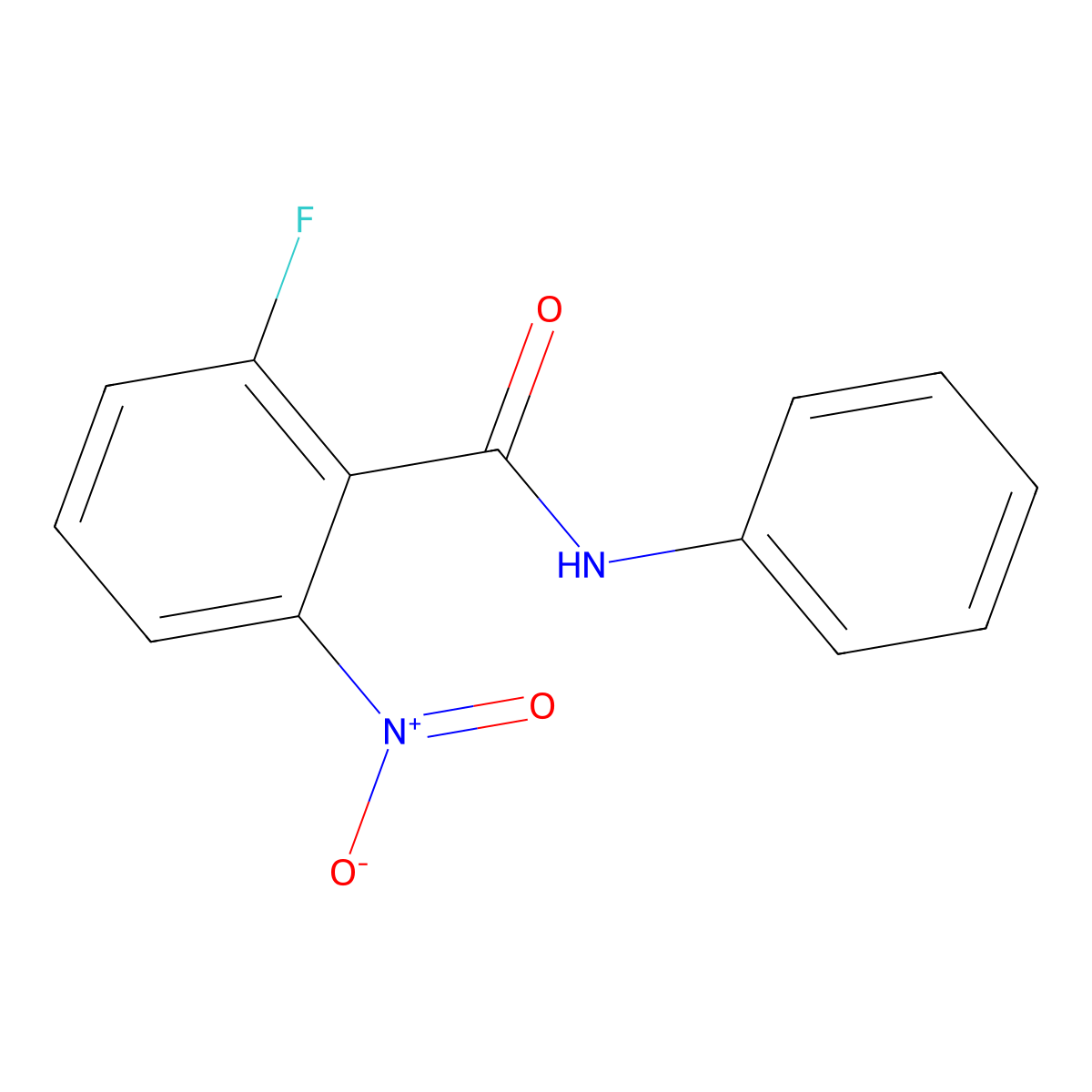 2-fluoro-6-nitro-N-phenylbenzamide molecular structure, CAS 870281-83-7