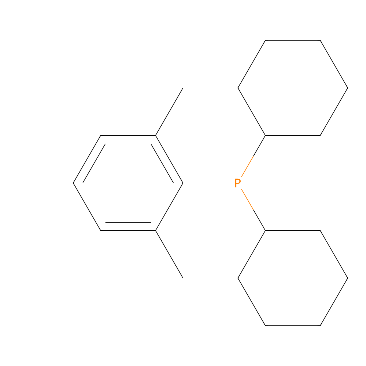 Dicyclohexyl(mesityl)phosphine molecular structure, CAS 870703-48-3