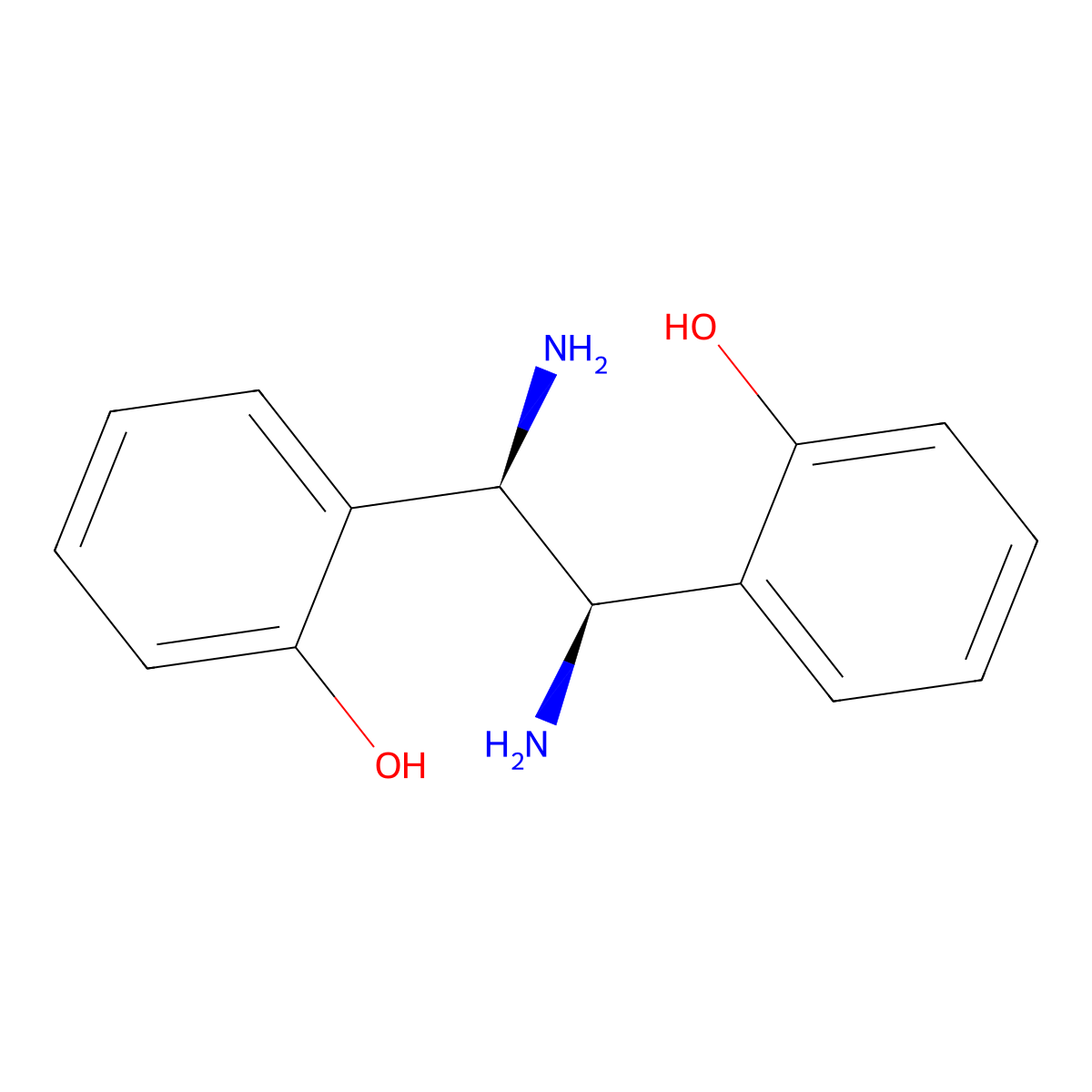 2,2'-((1R,2R)-1,2-Diaminoethane-1,2-diyl)diphenol molecular structure, CAS 870991-70-1