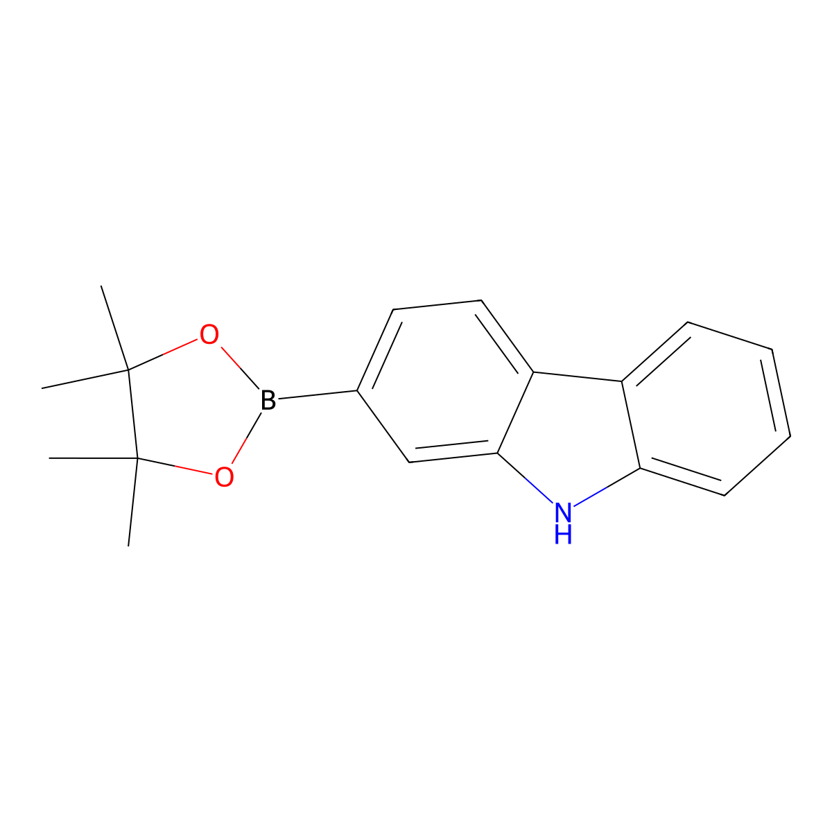 2-(4,4,5,5-Tetramethyl-1,3,2-dioxaborolan-2-yl)-9H-carbazole molecular structure, CAS 871125-67-6