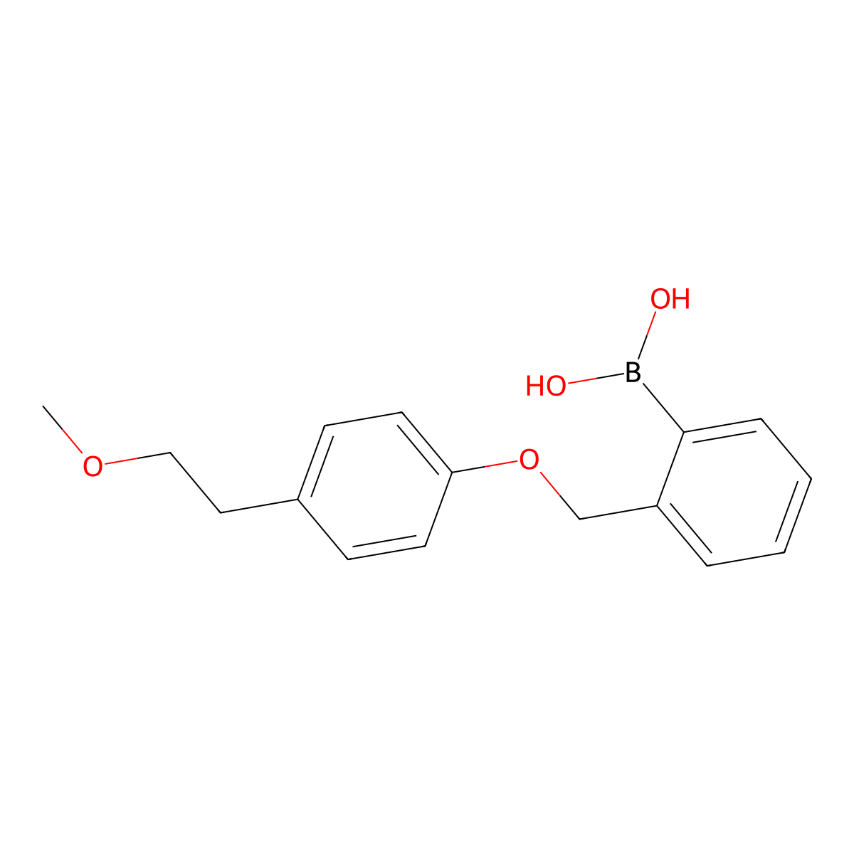 B-(2-((4-(2-Methoxyethyl)phenoxy)methyl)phenyl)boronic acid molecular structure, CAS 871126-29-3