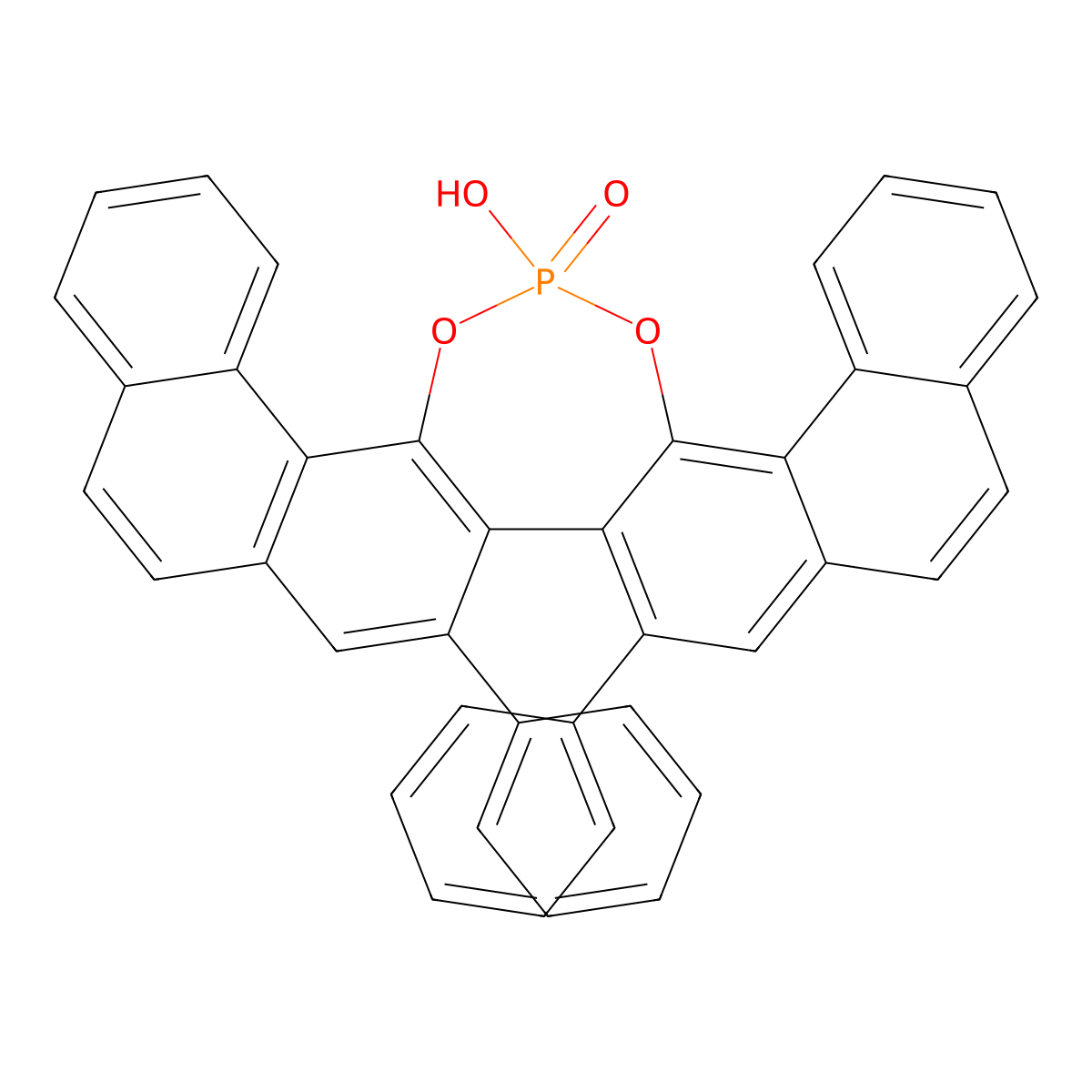 (8aR)-18-Hydroxy-8,9-diphenyldiphenanthro[4,3-d:3',4'-f][1,3,2]dioxaphosphepine 18-oxide , (R)-VAPOL hydrogenphosphate molecular structure, CAS 871130-18-6