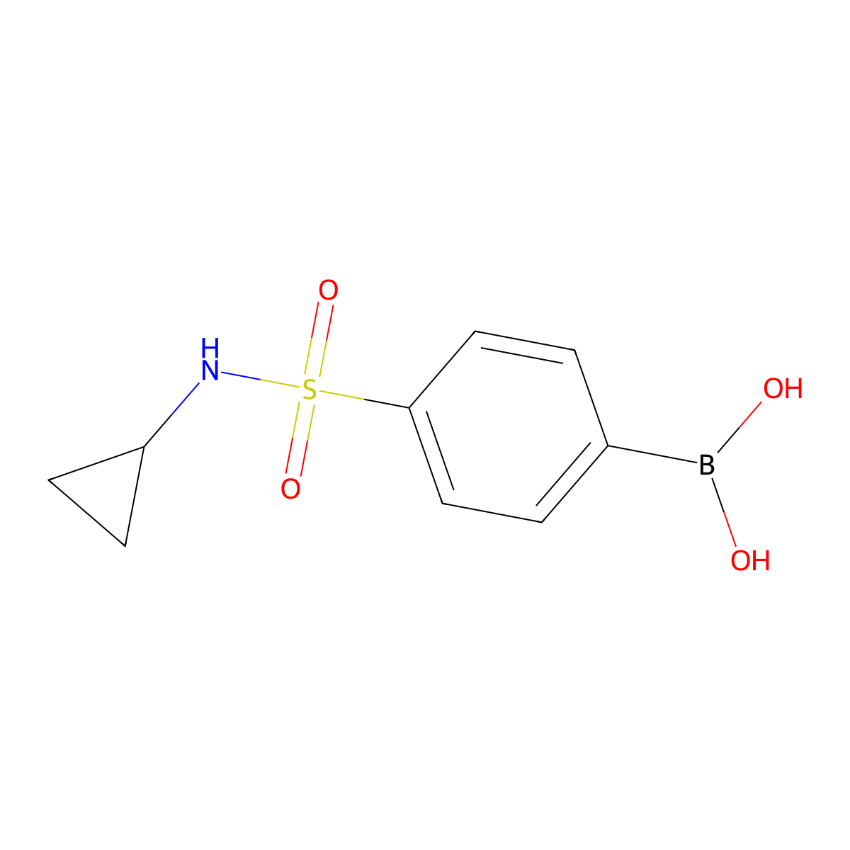 [4-(Cyclopropylsulfamoyl)phenyl]boronic acid molecular structure, CAS 871329-67-8