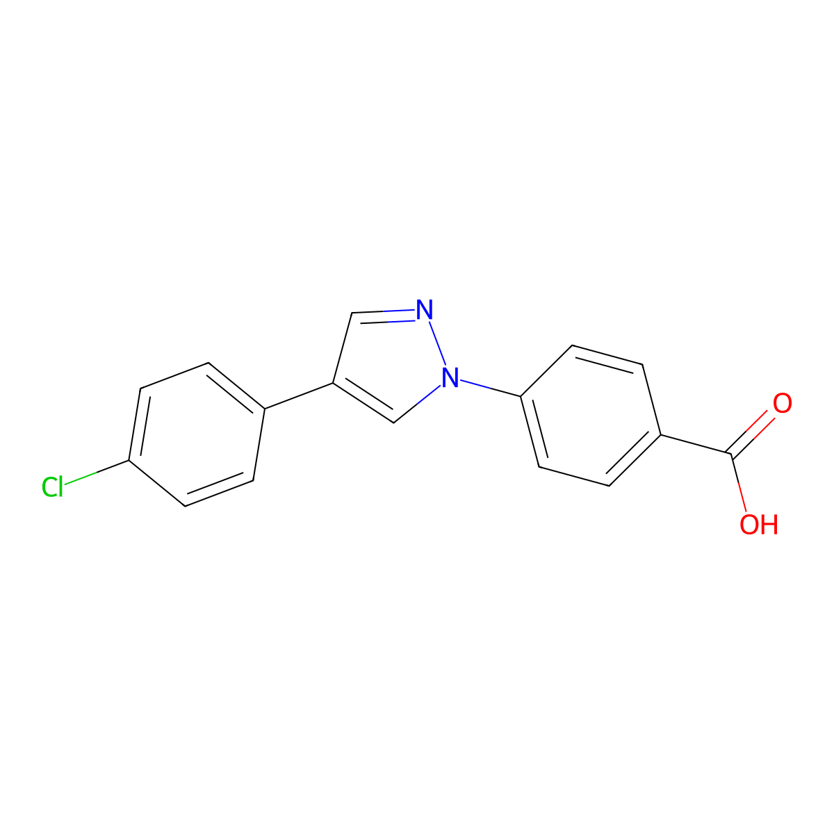 4-[4-(4-chlorophenyl)-1H-pyrazol-1-yl]benzoic acid molecular structure, CAS 871366-56-2