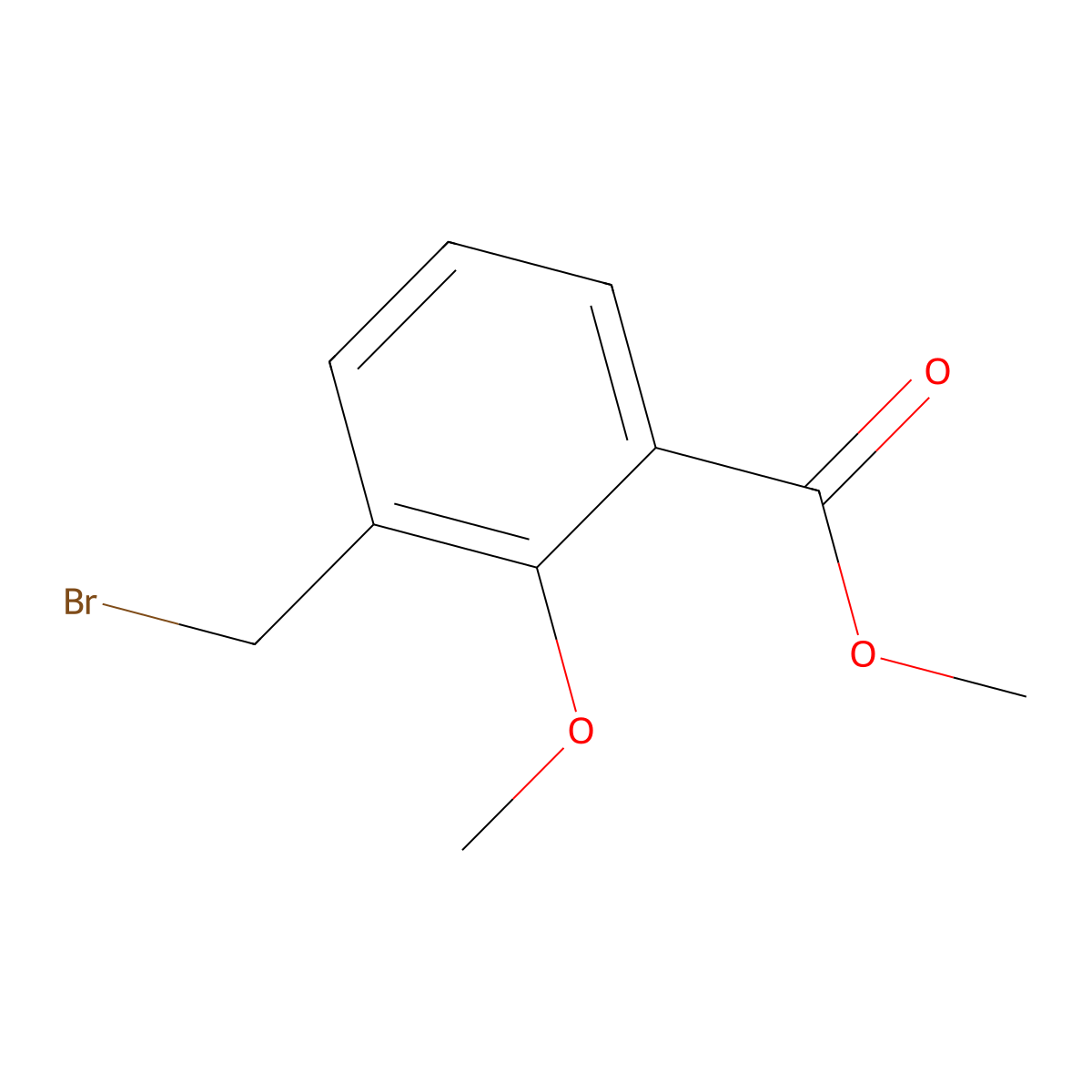 Methyl 3-(bromomethyl)-2-methoxybenzoate molecular structure, CAS 87165-53-5