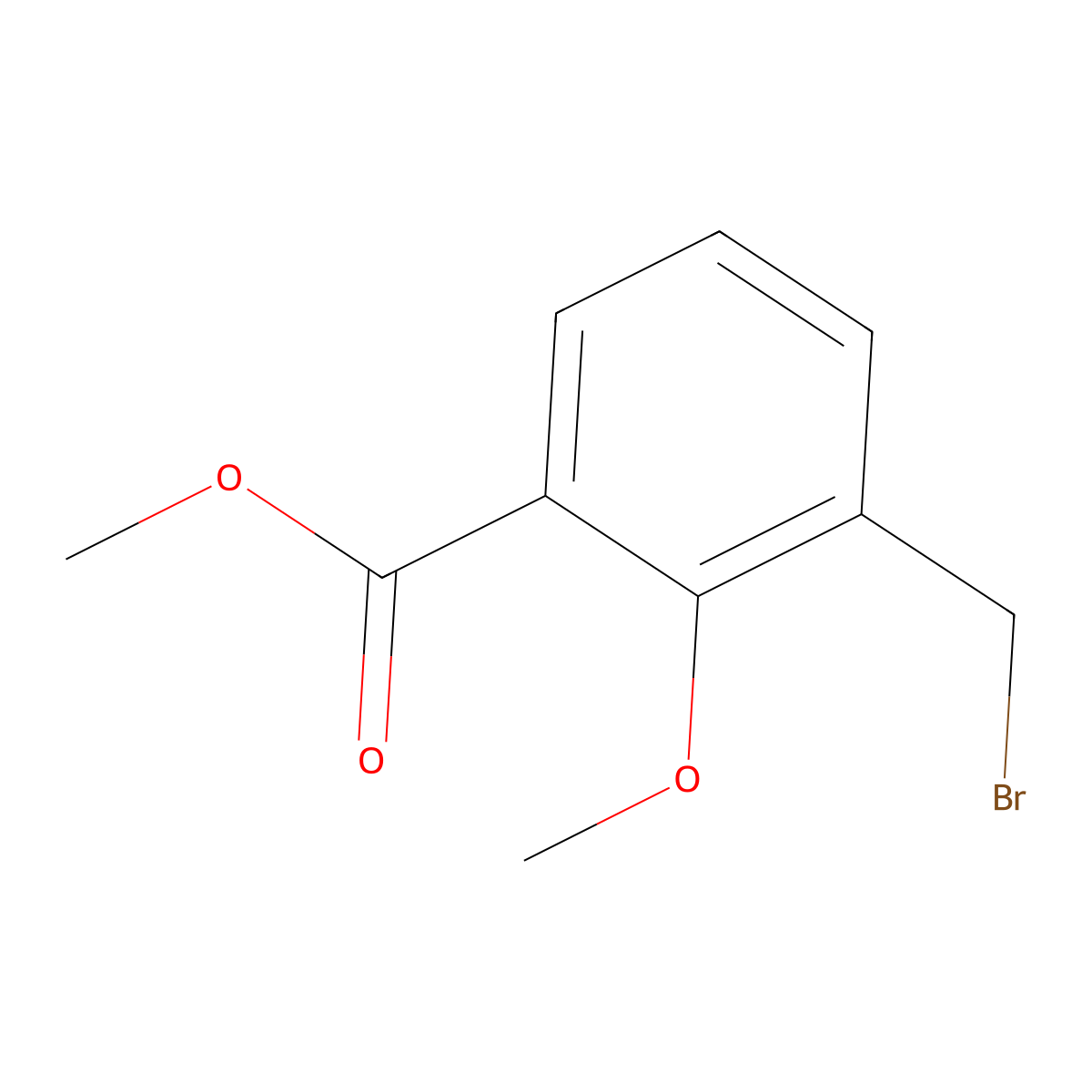 Methyl 3-(bromomethyl)-2-methoxybenzoate molecular structure, CAS 87165-53-5