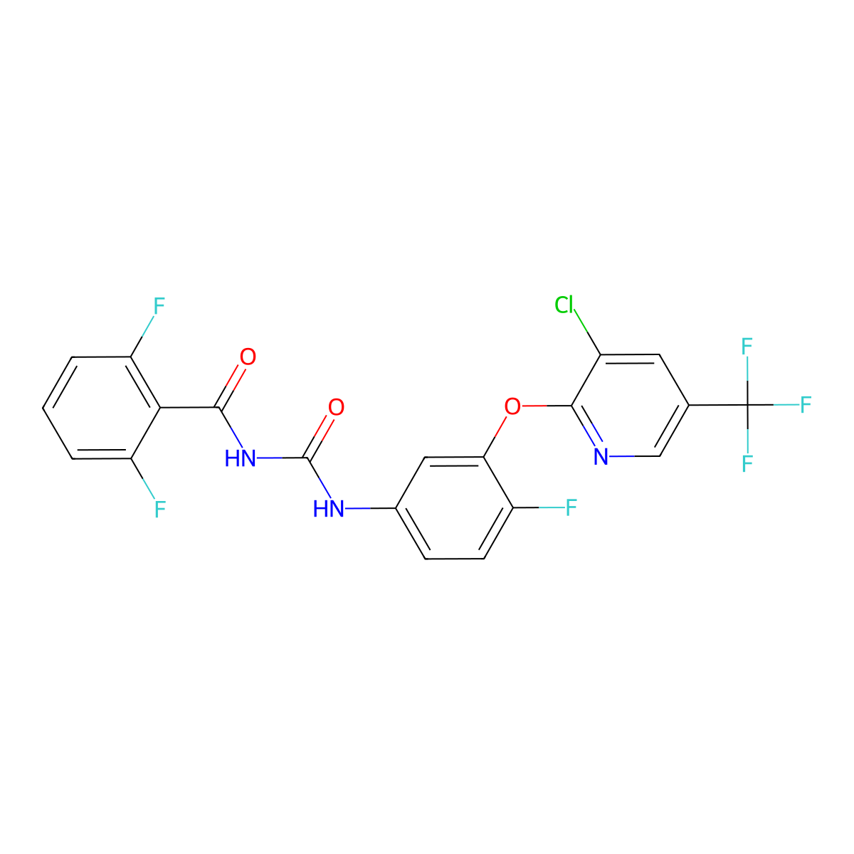 N-((3-((3-Chloro-5-(trifluoromethyl)pyridin-2-yl)oxy)-4-fluorophenyl)carbamoyl)-2,6-difluorobenzamide molecular structure, CAS 87170-41-0