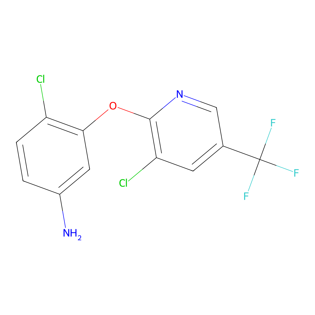 4-Chloro-3-((3-chloro-5-(trifluoromethyl)pyridin-2-yl)oxy)aniline molecular structure, CAS 87170-48-7