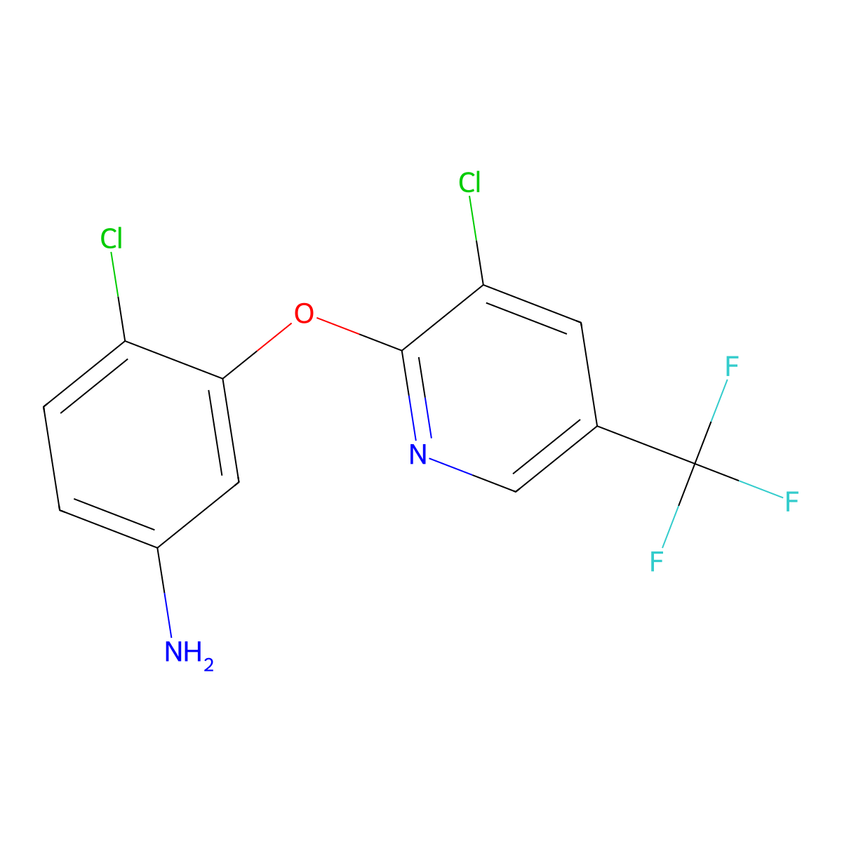 4-Chloro-3-((3-chloro-5-(trifluoromethyl)pyridin-2-yl)oxy)aniline molecular structure, CAS 87170-48-7
