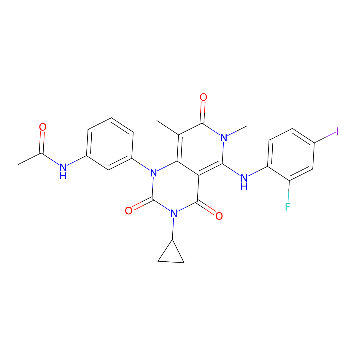 Trametinib molecular structure, CAS 871700-17-3