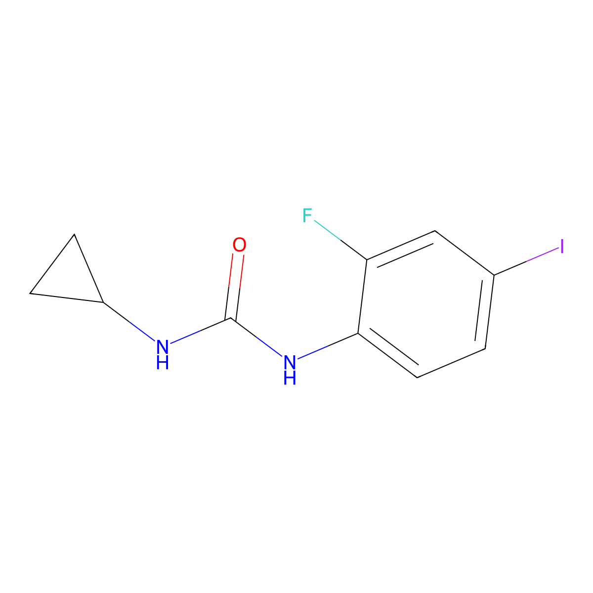 N-Cyclopropyl-N'-(2-fluoro-4-iodophenyl)urea molecular structure, CAS 871700-18-4