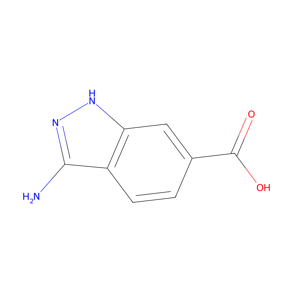 3-amino-1H-indazole-6-carboxylic Acid molecular structure, CAS 871709-92-1