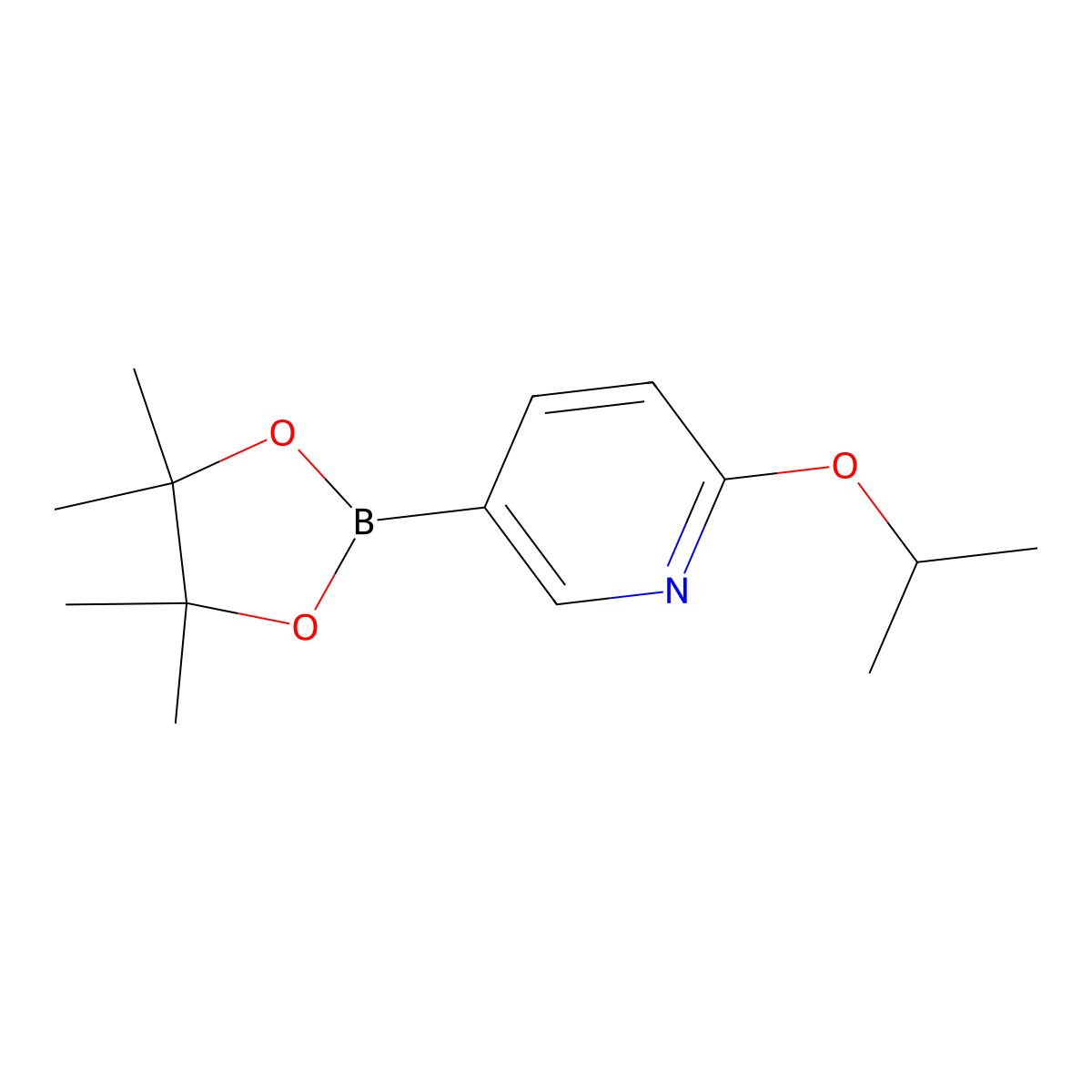 2-Isopropoxy-5-(4,4,5,5-tetramethyl-1,3,2-dioxaborolan-2-yl)pyridine molecular structure, CAS 871839-91-7