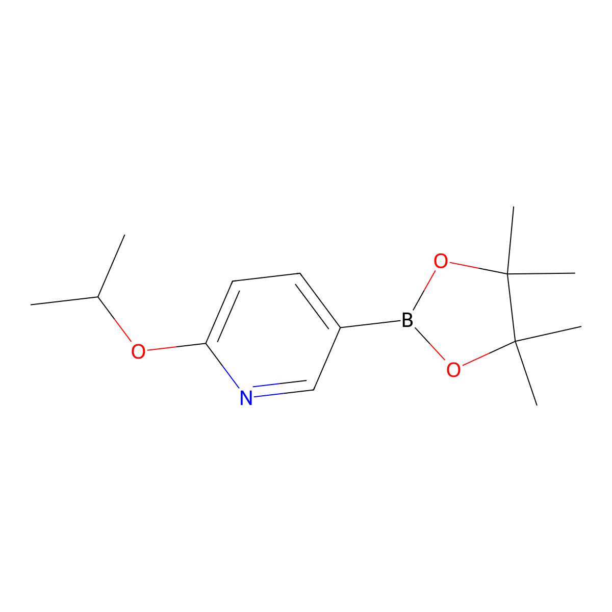 2-Isopropoxy-5-(4,4,5,5-tetramethyl-1,3,2-dioxaborolan-2-yl)pyridine molecular structure, CAS 871839-91-7