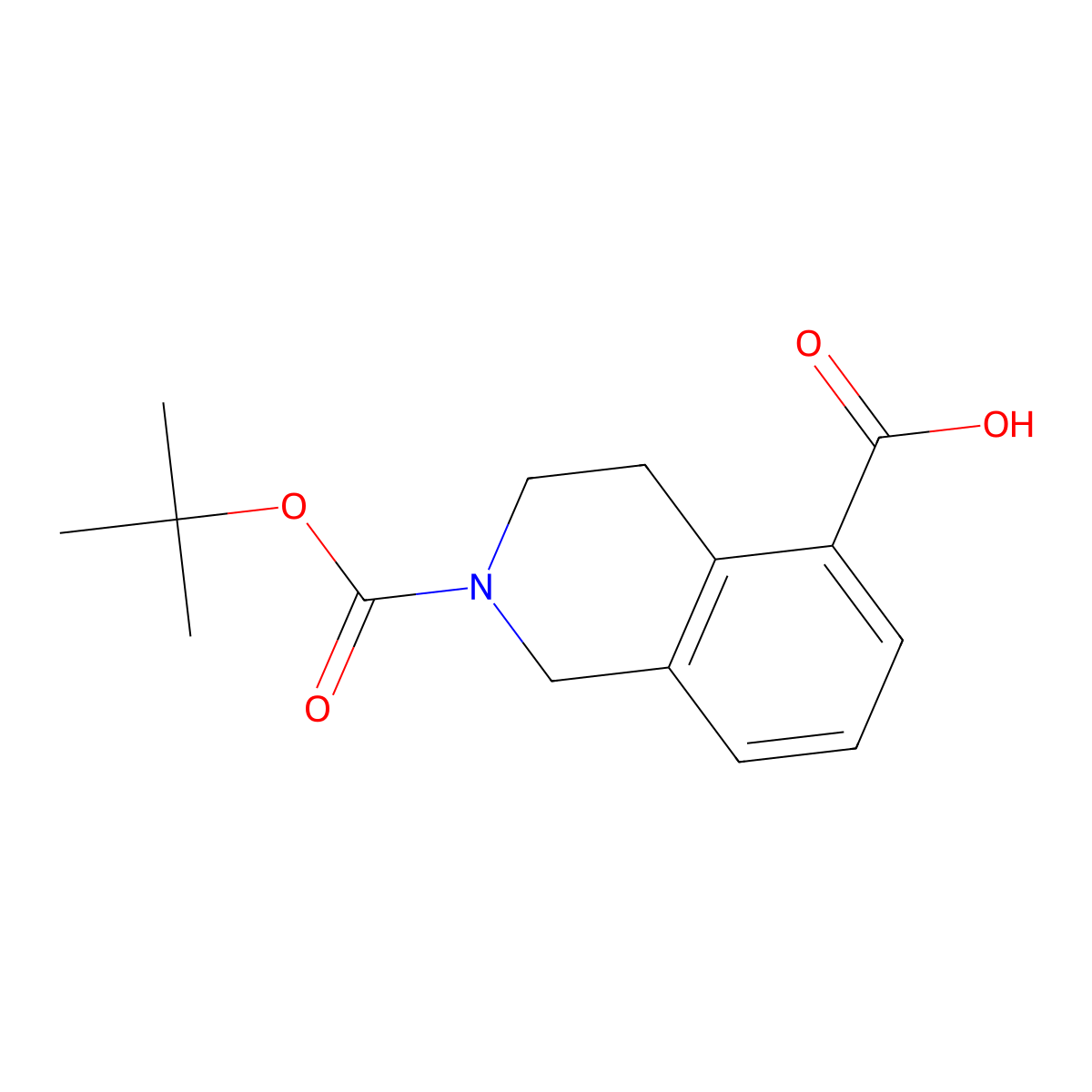2-BOC-1,2,3,4-Tetrahydroisoquinoline-5-carboxylic acid molecular structure, CAS 872001-50-8