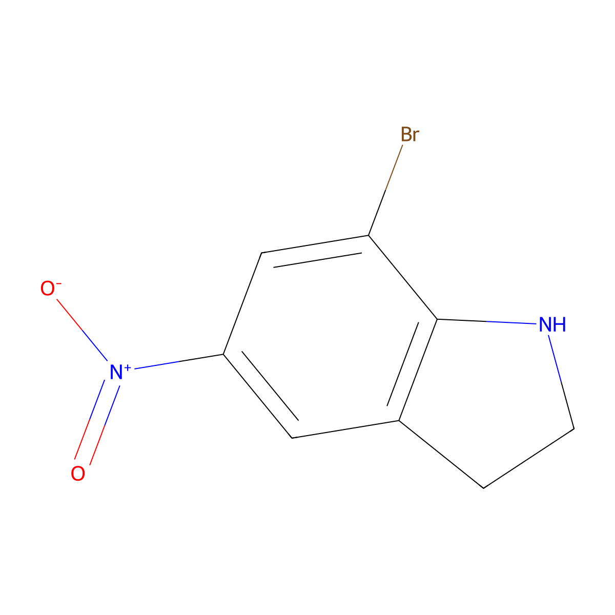 7-Bromo-5-nitroindoline molecular structure, CAS 87240-06-0