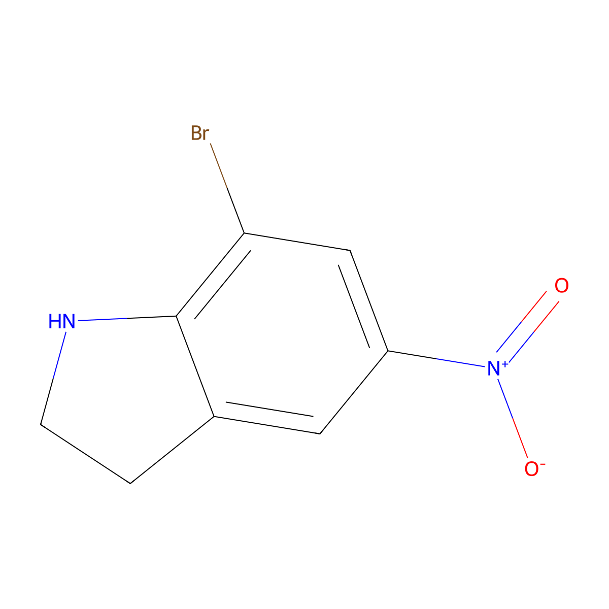 7-Bromo-5-nitroindoline molecular structure, CAS 87240-06-0