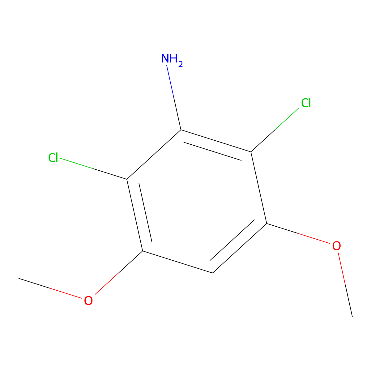 2,6-Dichloro-3,5-dimethoxyaniline molecular structure, CAS 872509-56-3