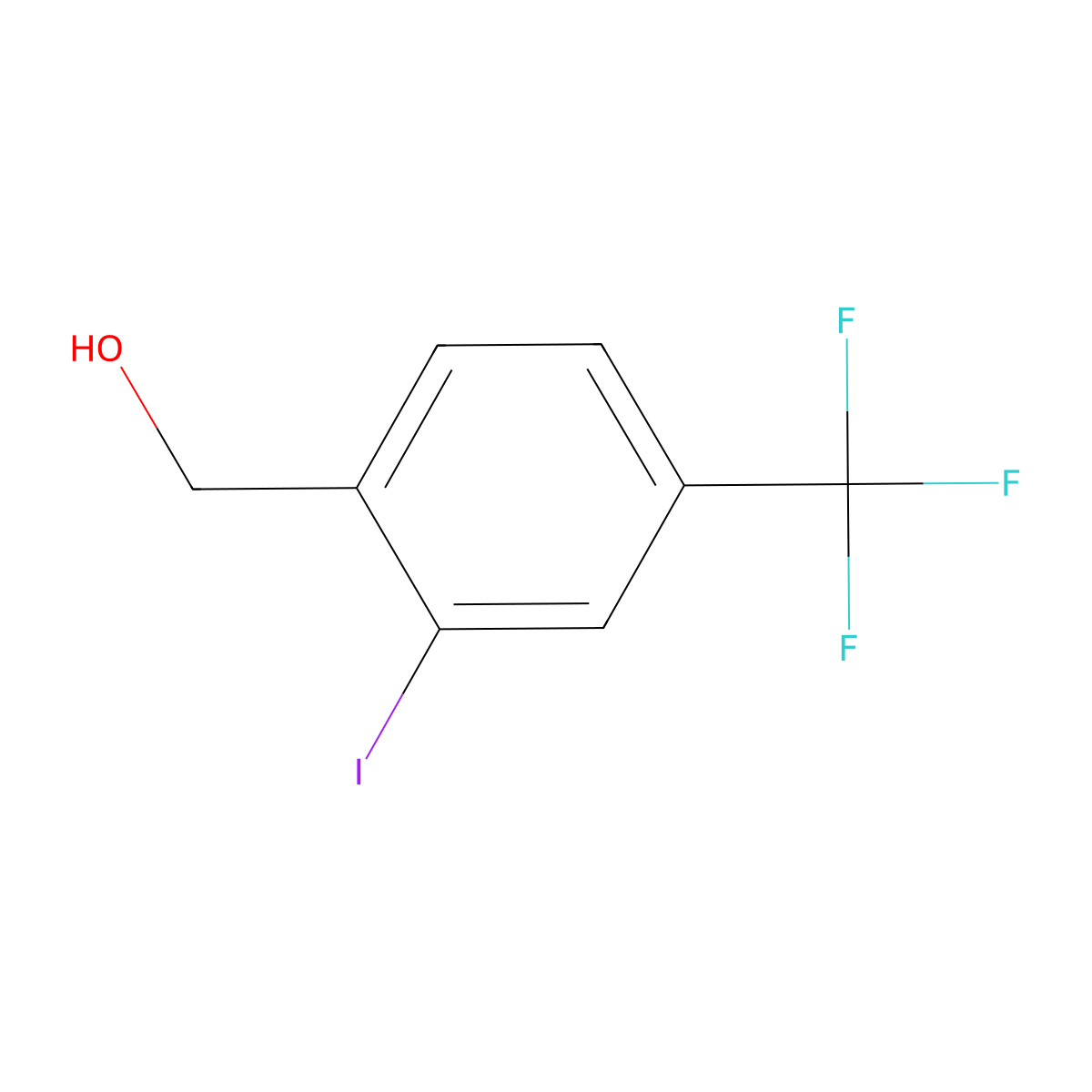 (2-Iodo-4-(trifluoromethyl)phenyl)methanol molecular structure, CAS 873005-49-3