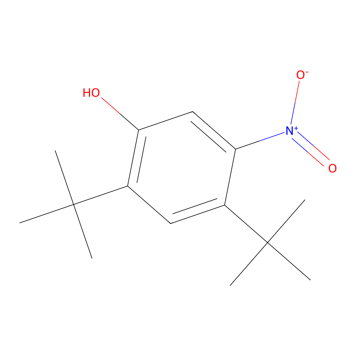 2,4-Di-tert-butyl-5-nitrophenol molecular structure, CAS 873055-57-3