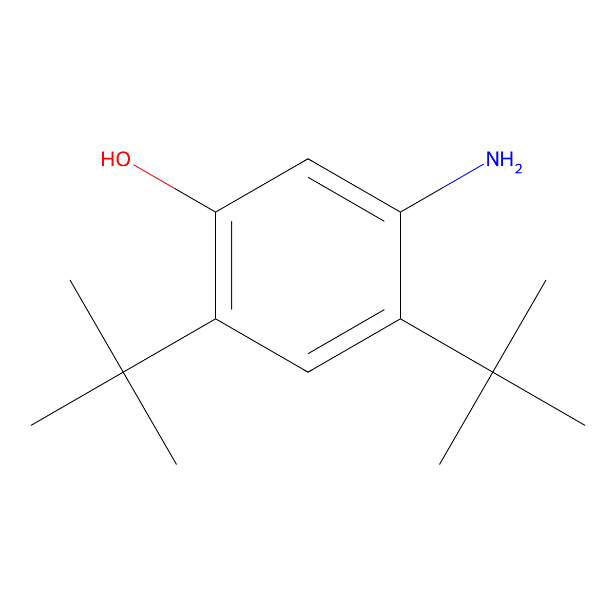 5-Amino-2,4-di-tert-butylphenol molecular structure, CAS 873055-58-4
