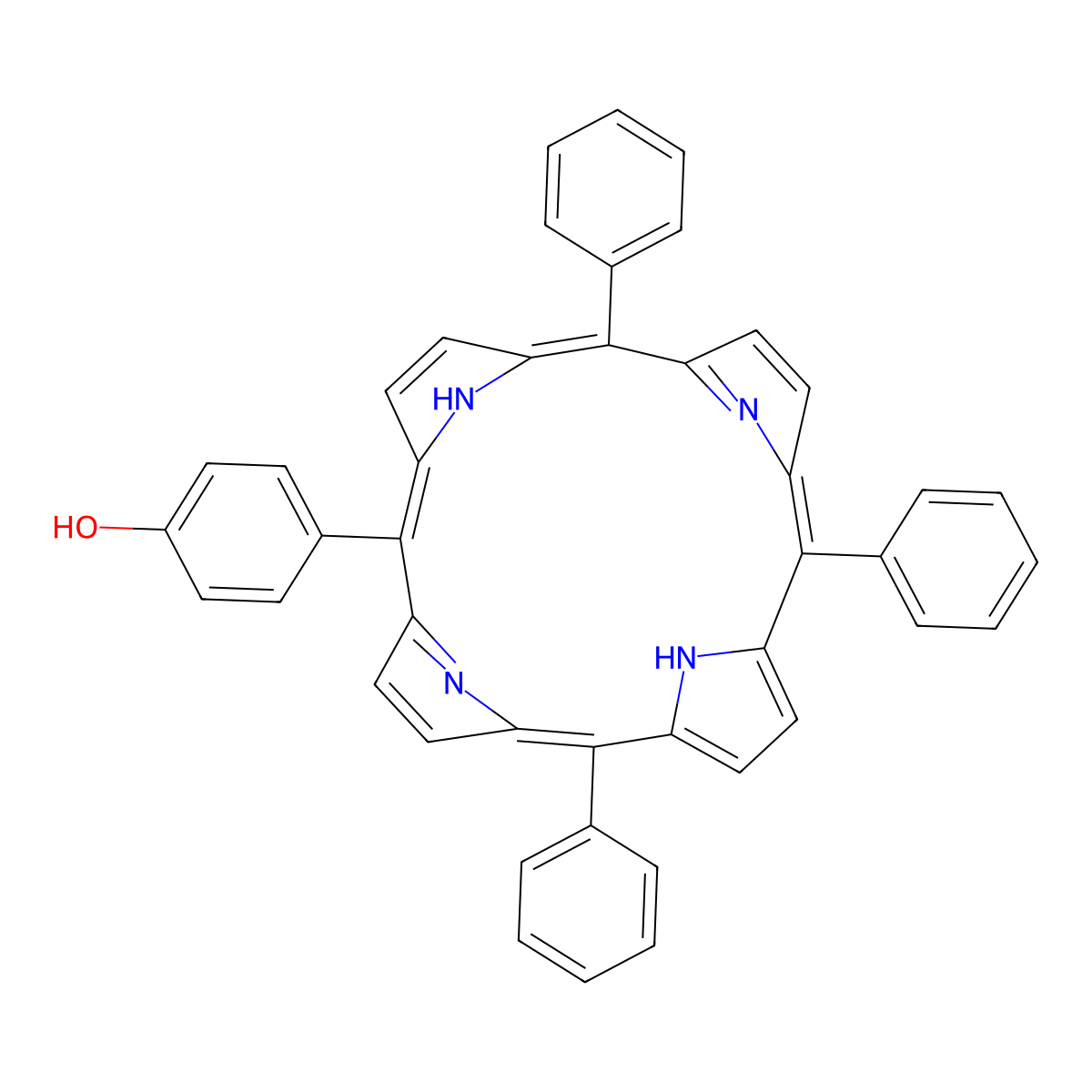 4-(10,15,20-Triphenylporphyrin-5-yl)phenol molecular structure, CAS 87345-22-0