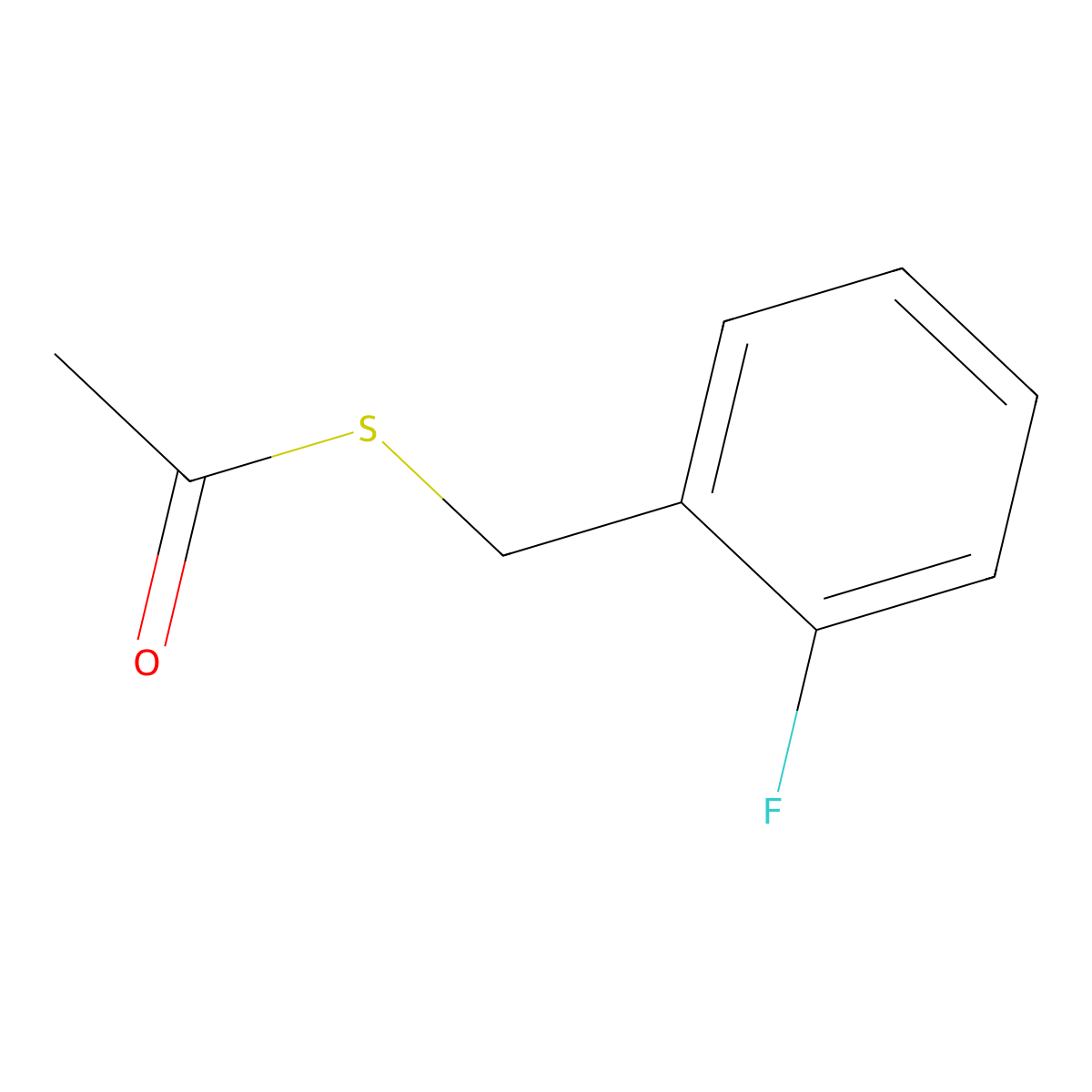 S-2-Fluorobenzyl ethanethioate molecular structure, CAS 873463-80-0