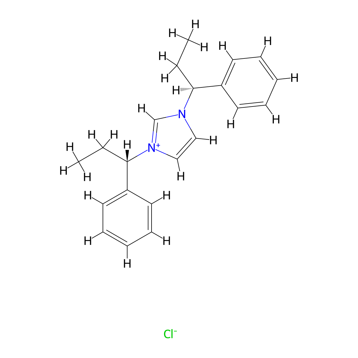 1,3-Bis((S)-1-phenylpropyl)-1H-imidazol-3-ium chloride molecular structure, CAS 873685-00-8