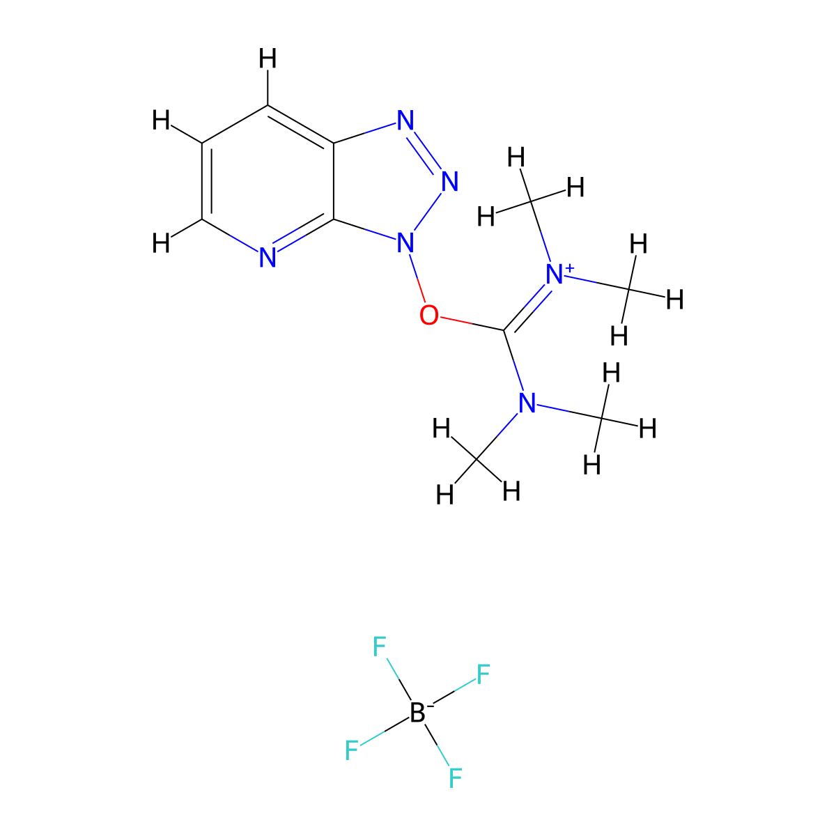 O-(7-Azabenzotriazol-1-yl)-N,N,N',N'-tetramethyluronium Tetrafluoroborate molecular structure, CAS 873798-09-5