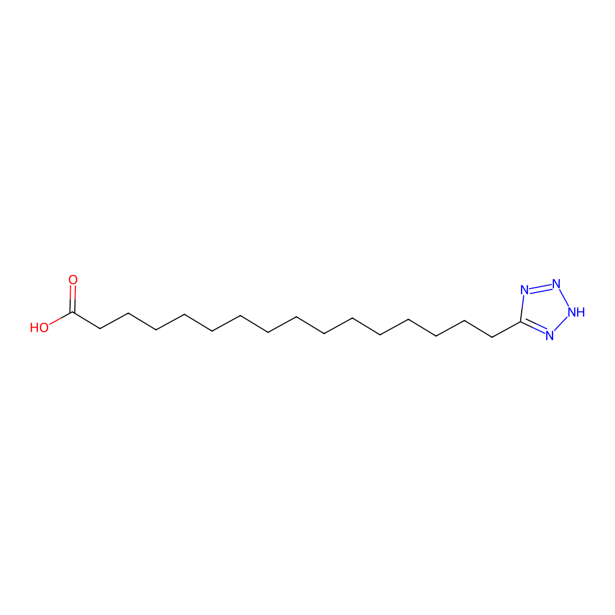 16-(2H-tetrazol-5-yl)hexadecanoic acid molecular structure, CAS 873874-15-8